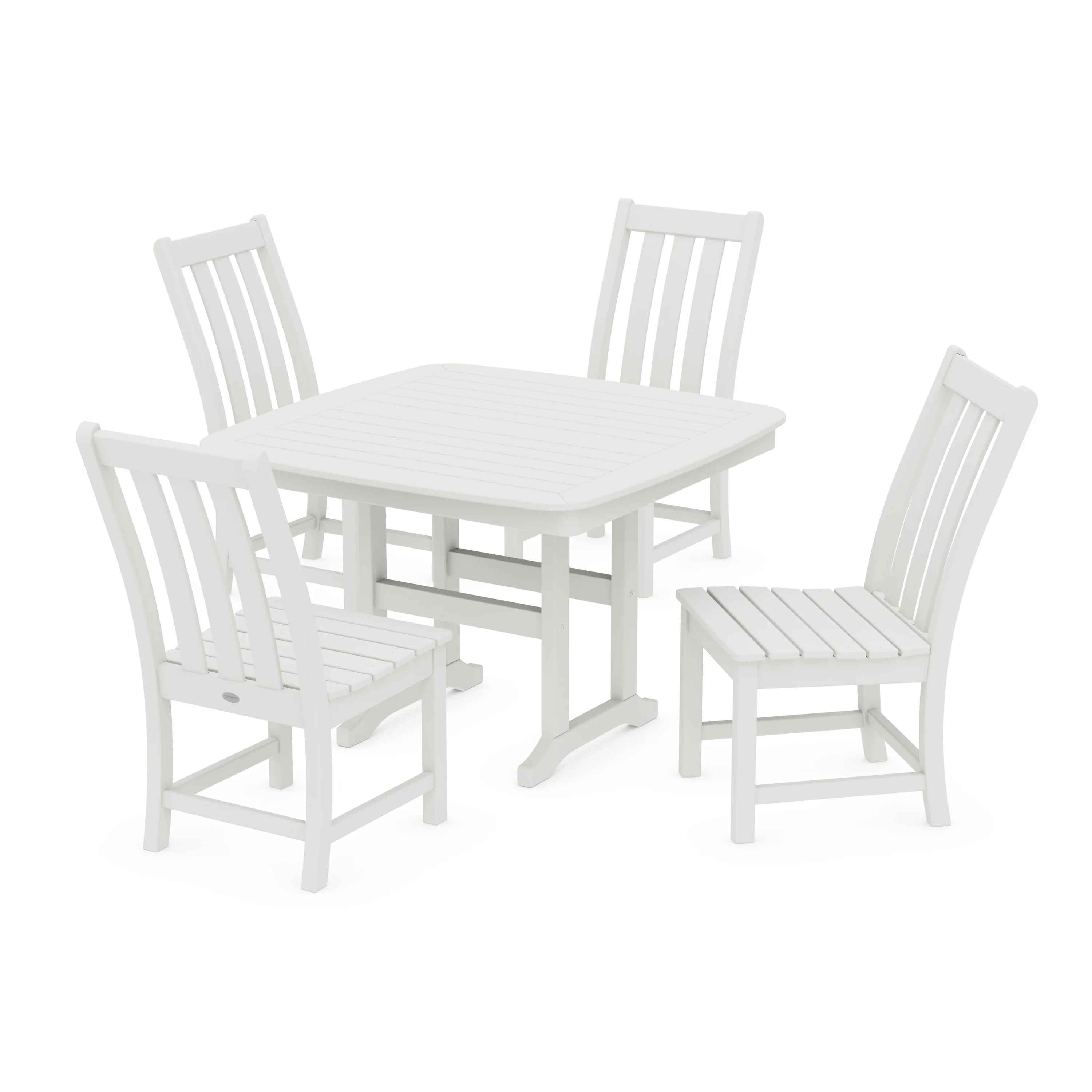 Vineyard Side Chair 5-Piece Dining Set with Trestle Legs - Image 12