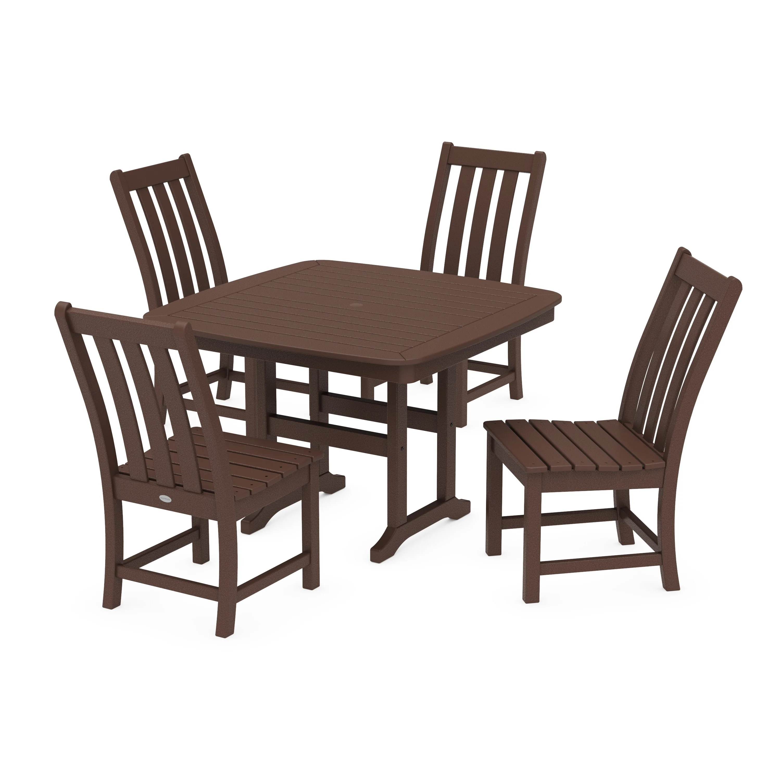 Vineyard Side Chair 5-Piece Dining Set with Trestle Legs - Image 6