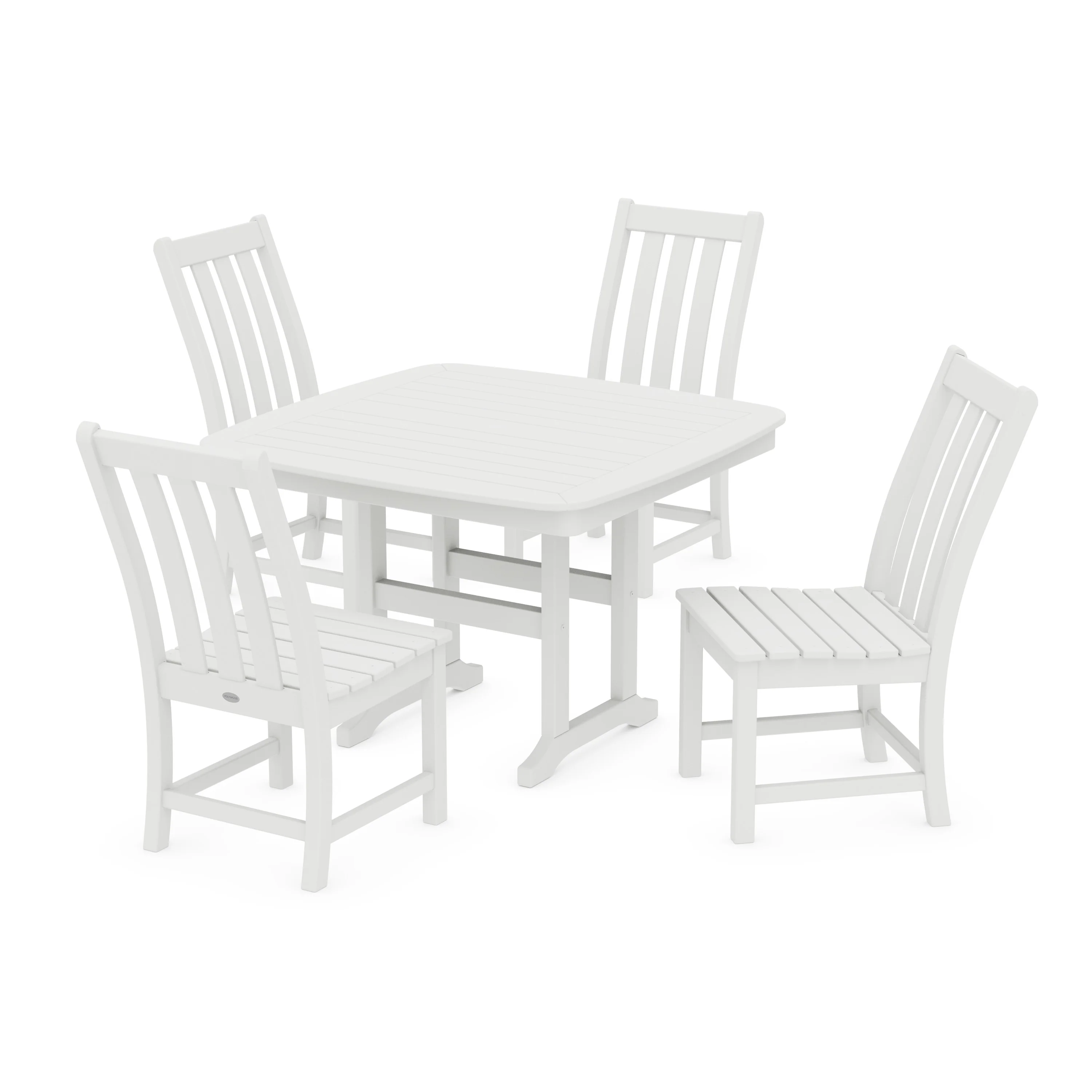 Vineyard Side Chair 5-Piece Dining Set with Trestle Legs - Image 7