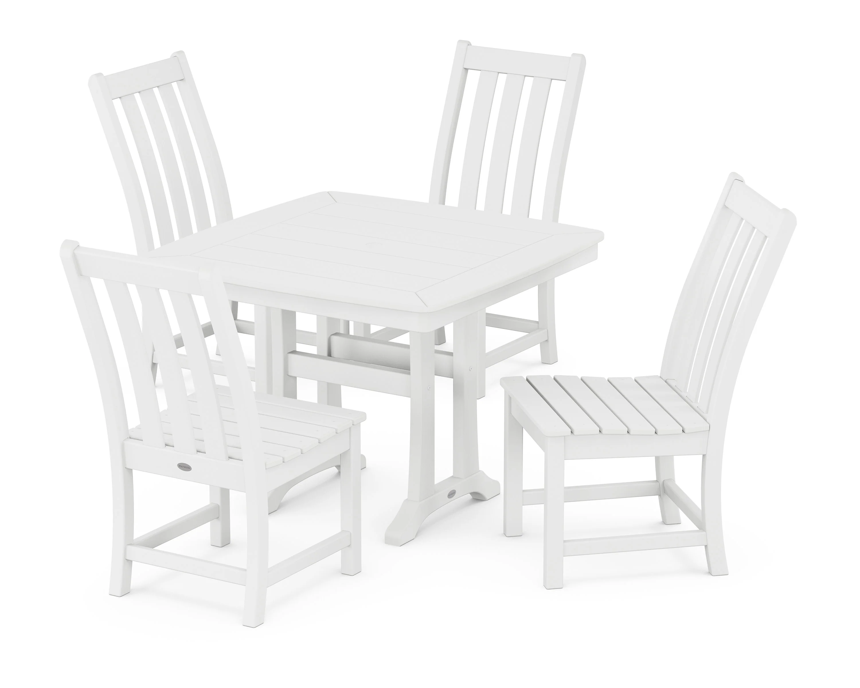 Vineyard Side Chair 5-Piece Dining Set with Trestle Legs - Image 11