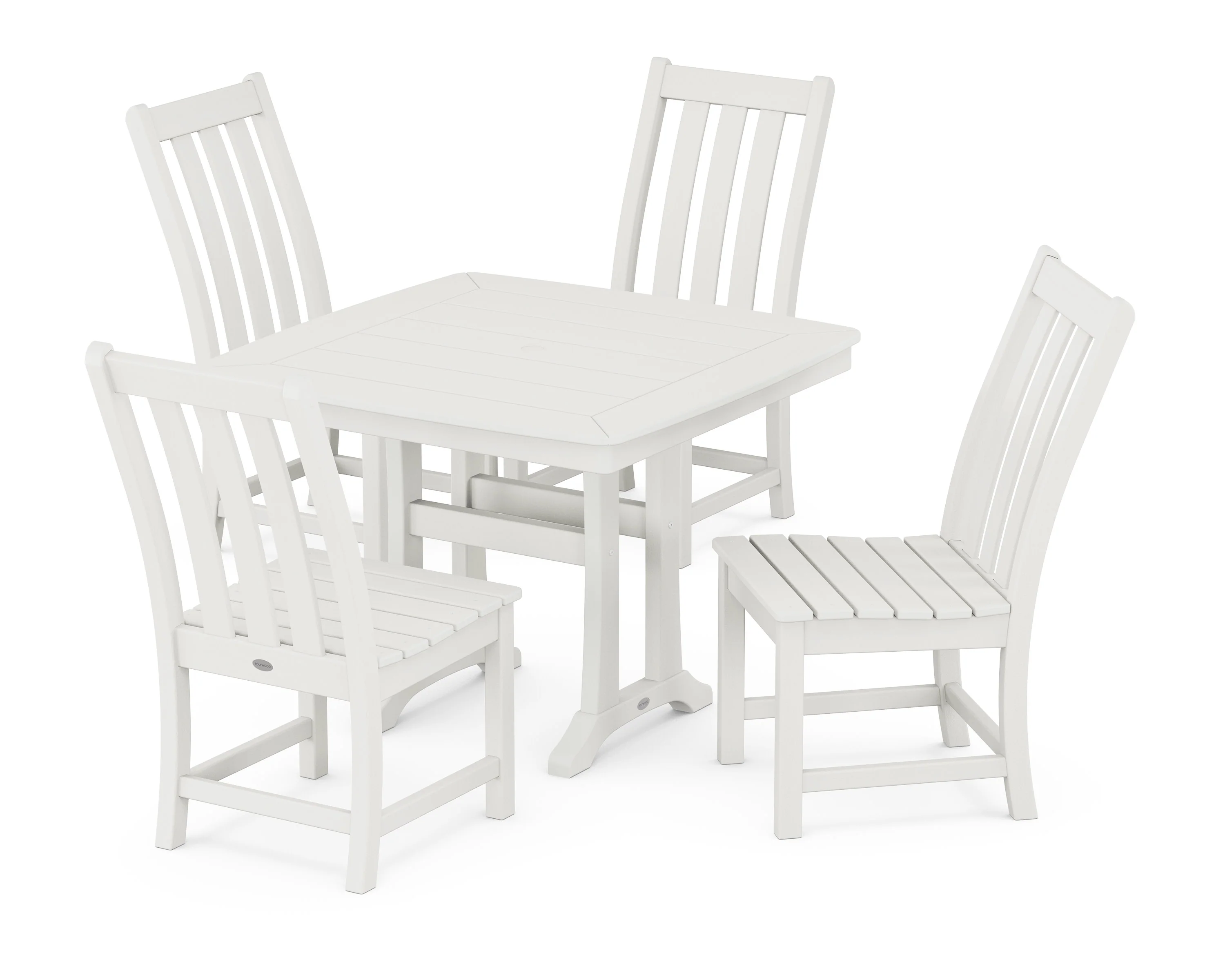 Vineyard Side Chair 5-Piece Dining Set with Trestle Legs - Image 12