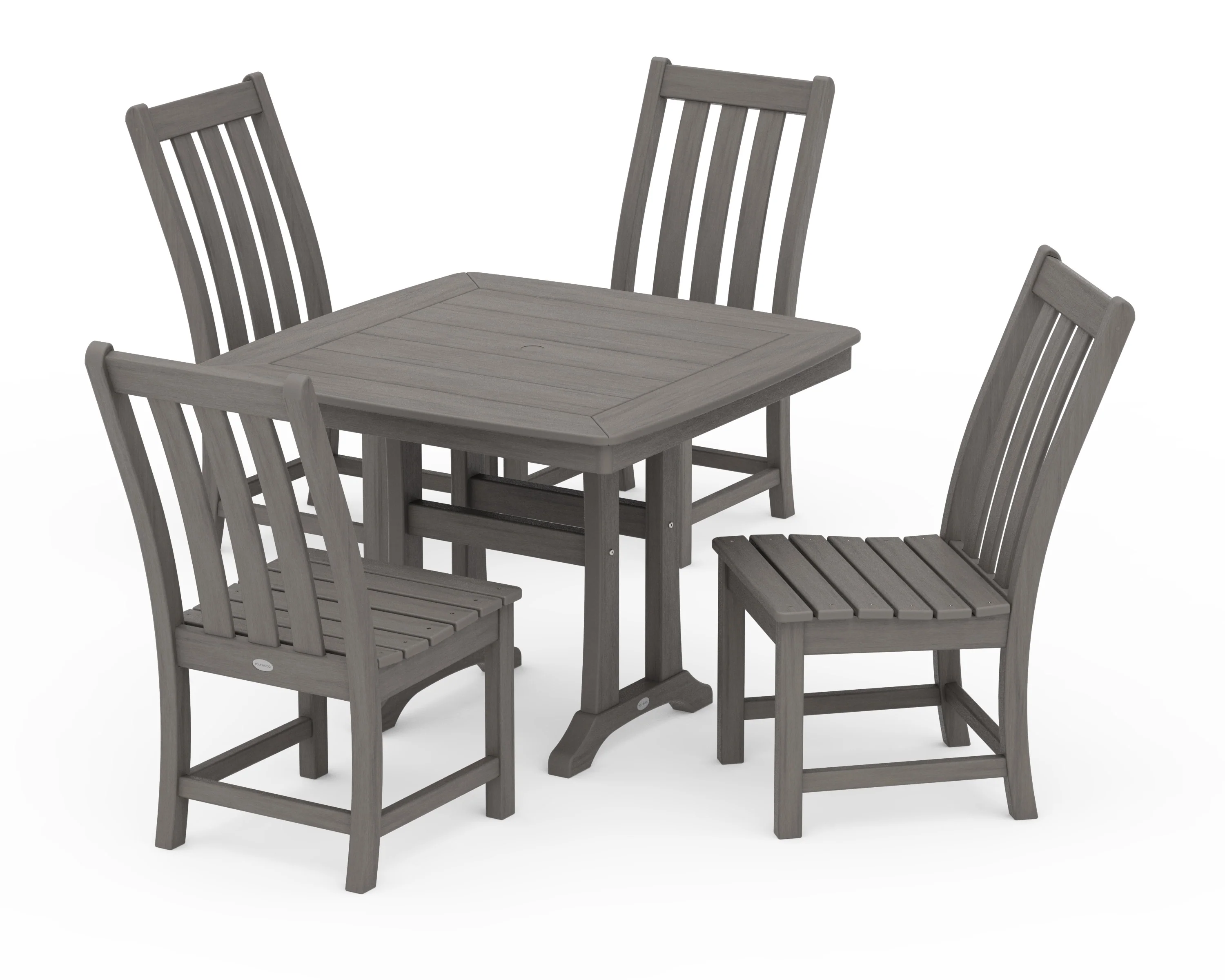 Vineyard Side Chair 5-Piece Dining Set with Trestle Legs - Image 14