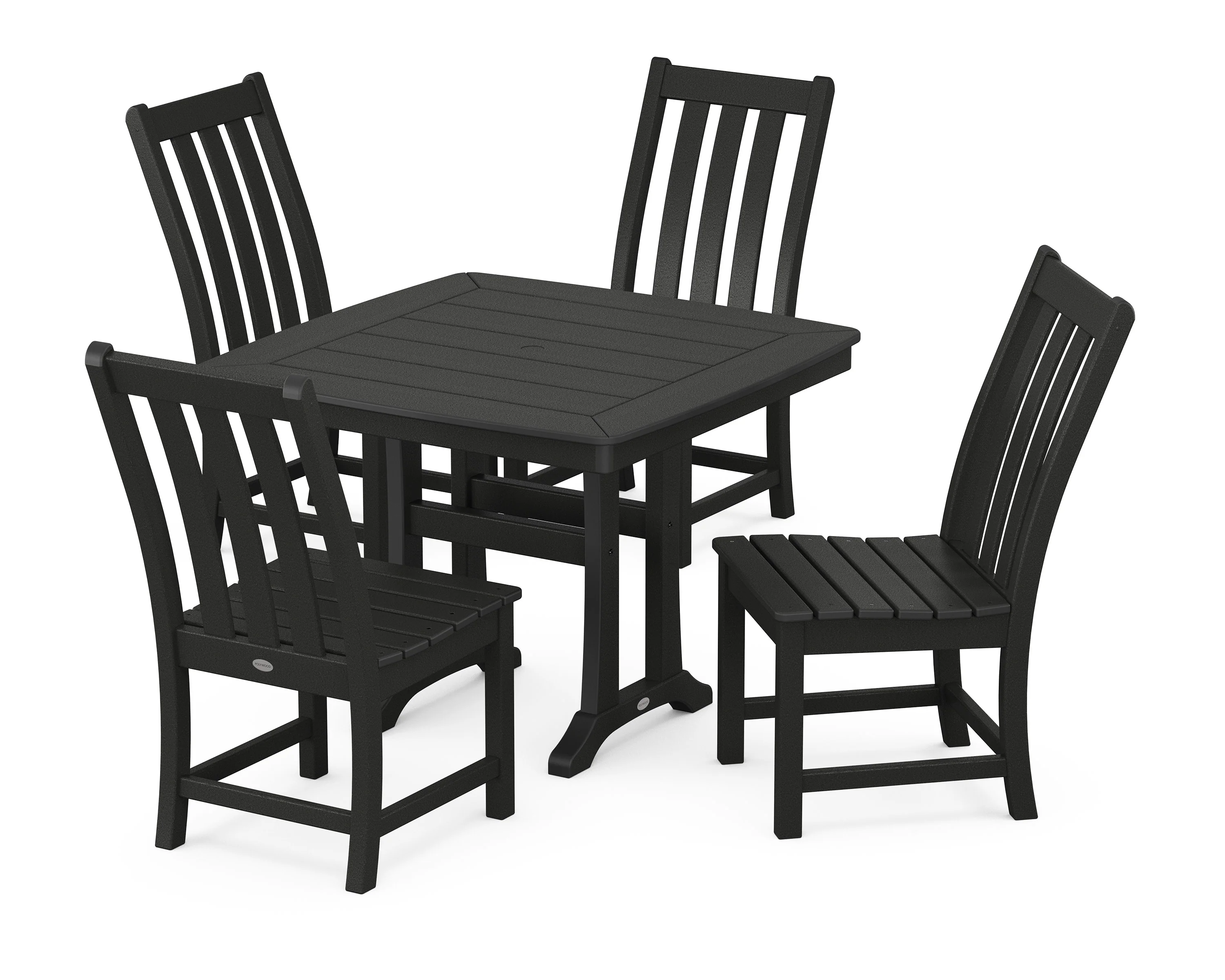 Vineyard Side Chair 5-Piece Dining Set with Trestle Legs - Image 4