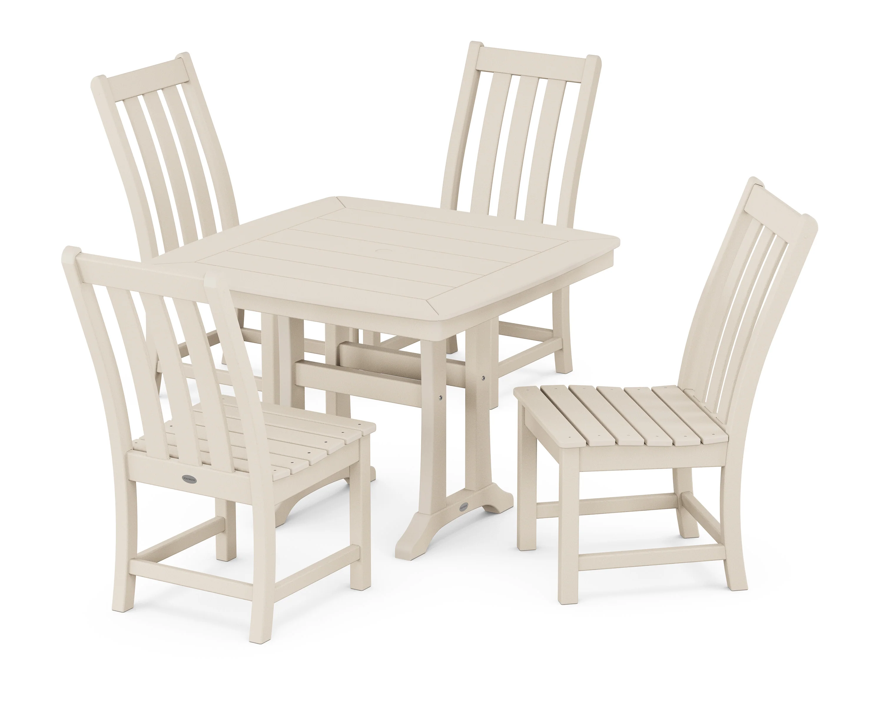Vineyard Side Chair 5-Piece Dining Set with Trestle Legs - Image 5