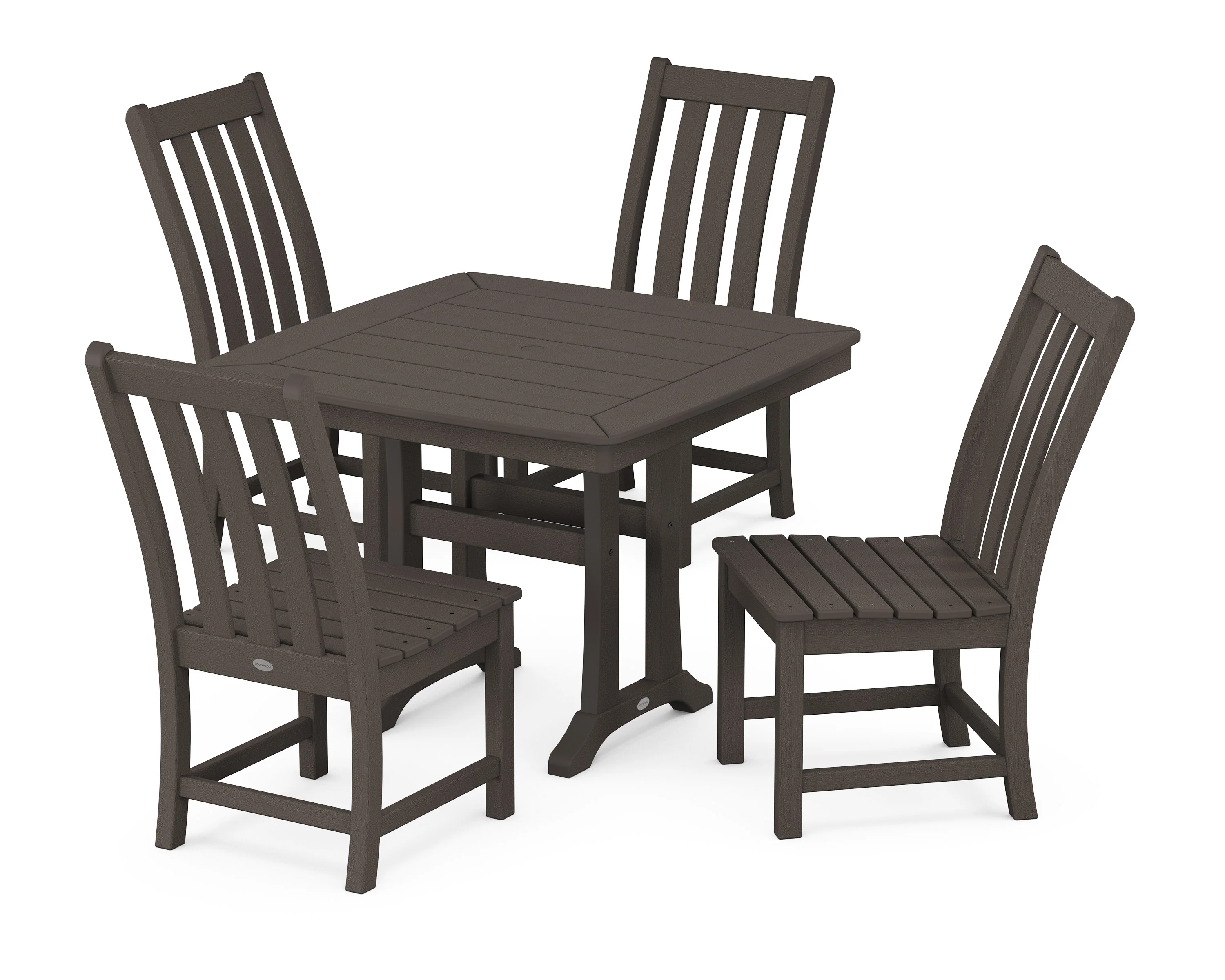 Vineyard Side Chair 5-Piece Dining Set with Trestle Legs - Image 6