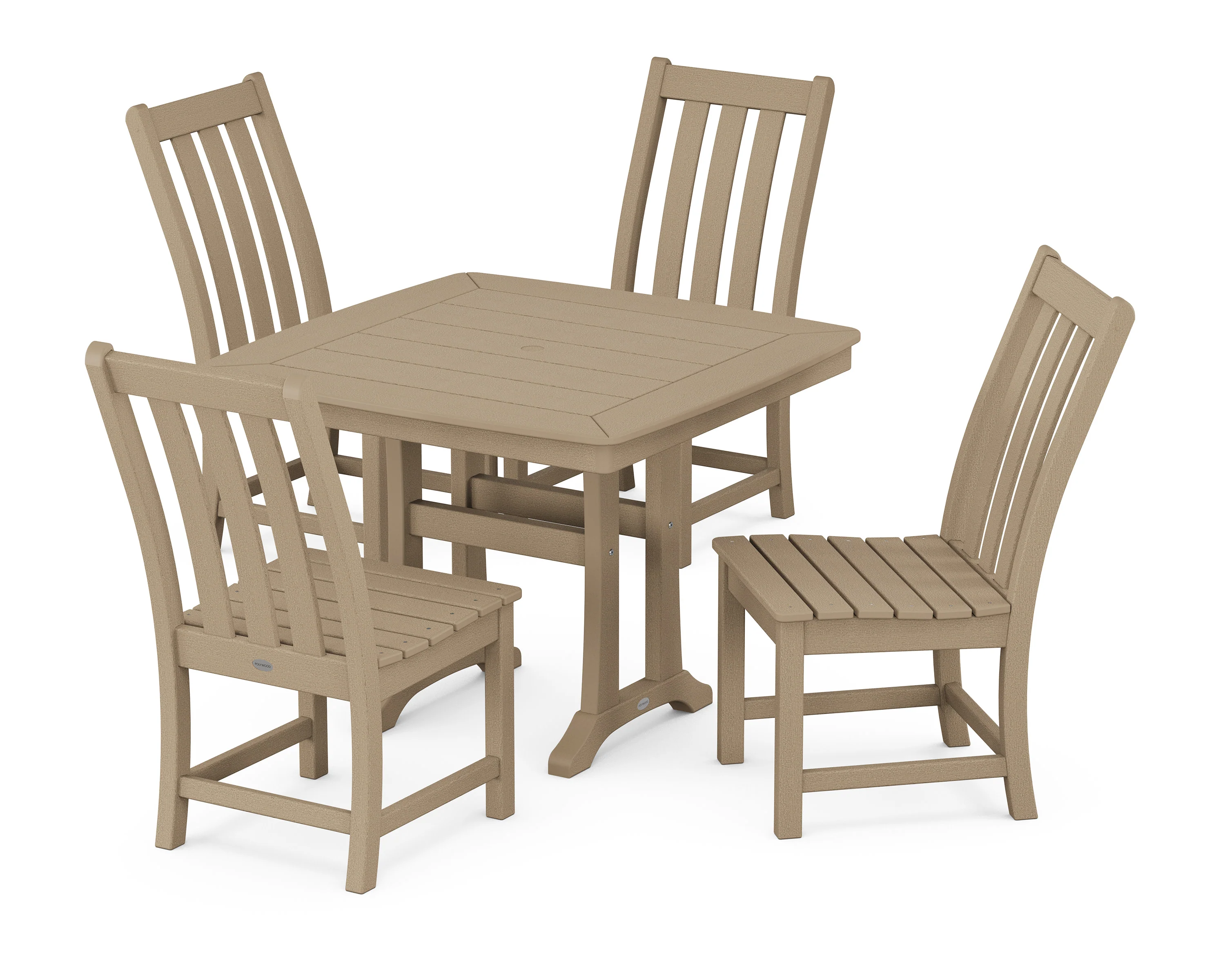 Vineyard Side Chair 5-Piece Dining Set with Trestle Legs - Image 7