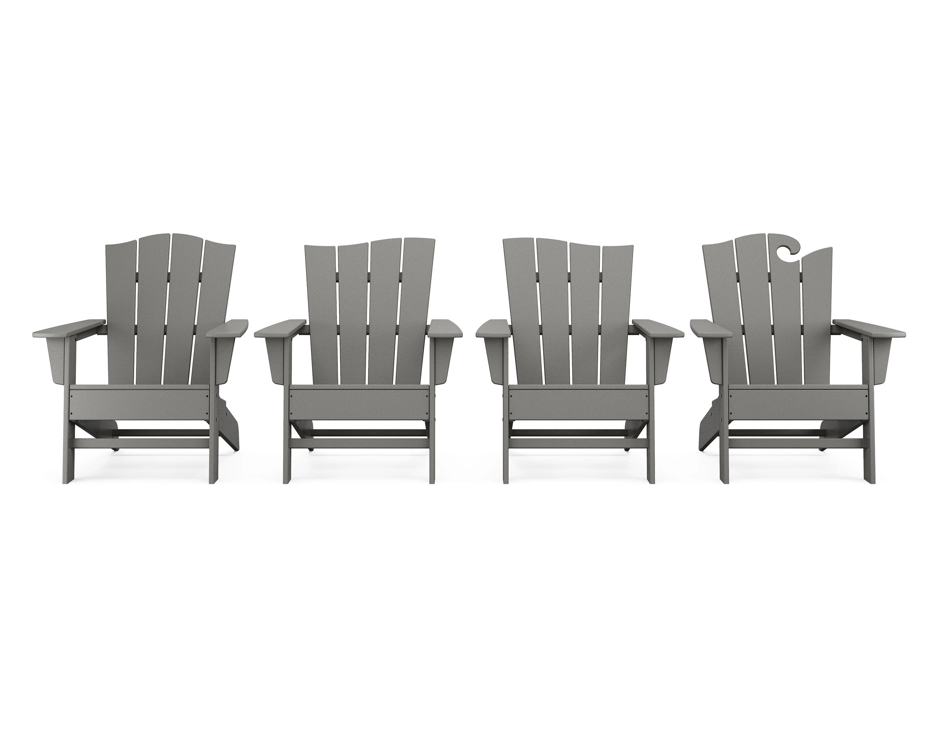 Wave Collection 4-Piece Adirondack Chair Set - Image 10