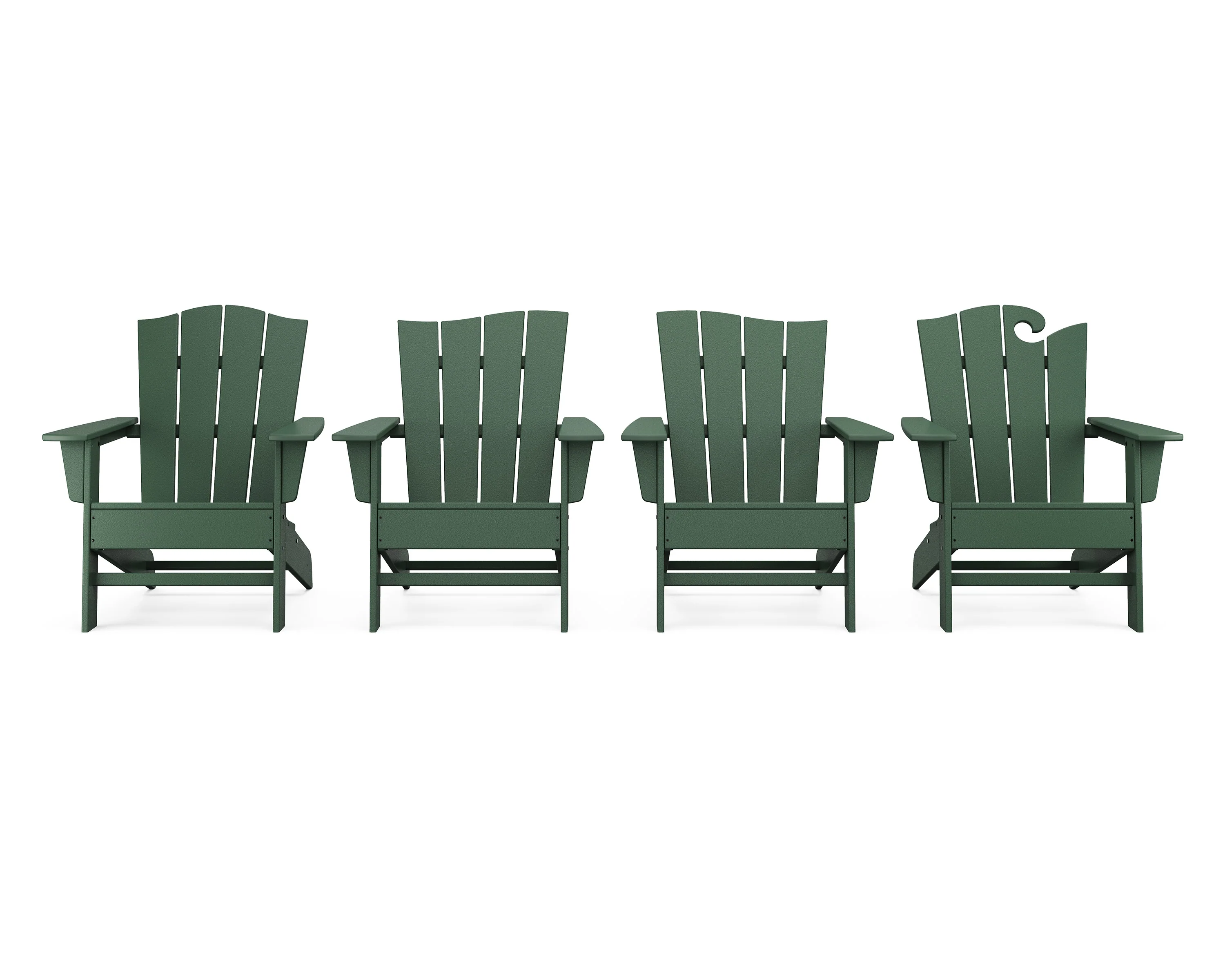 Wave Collection 4-Piece Adirondack Chair Set - Image 11