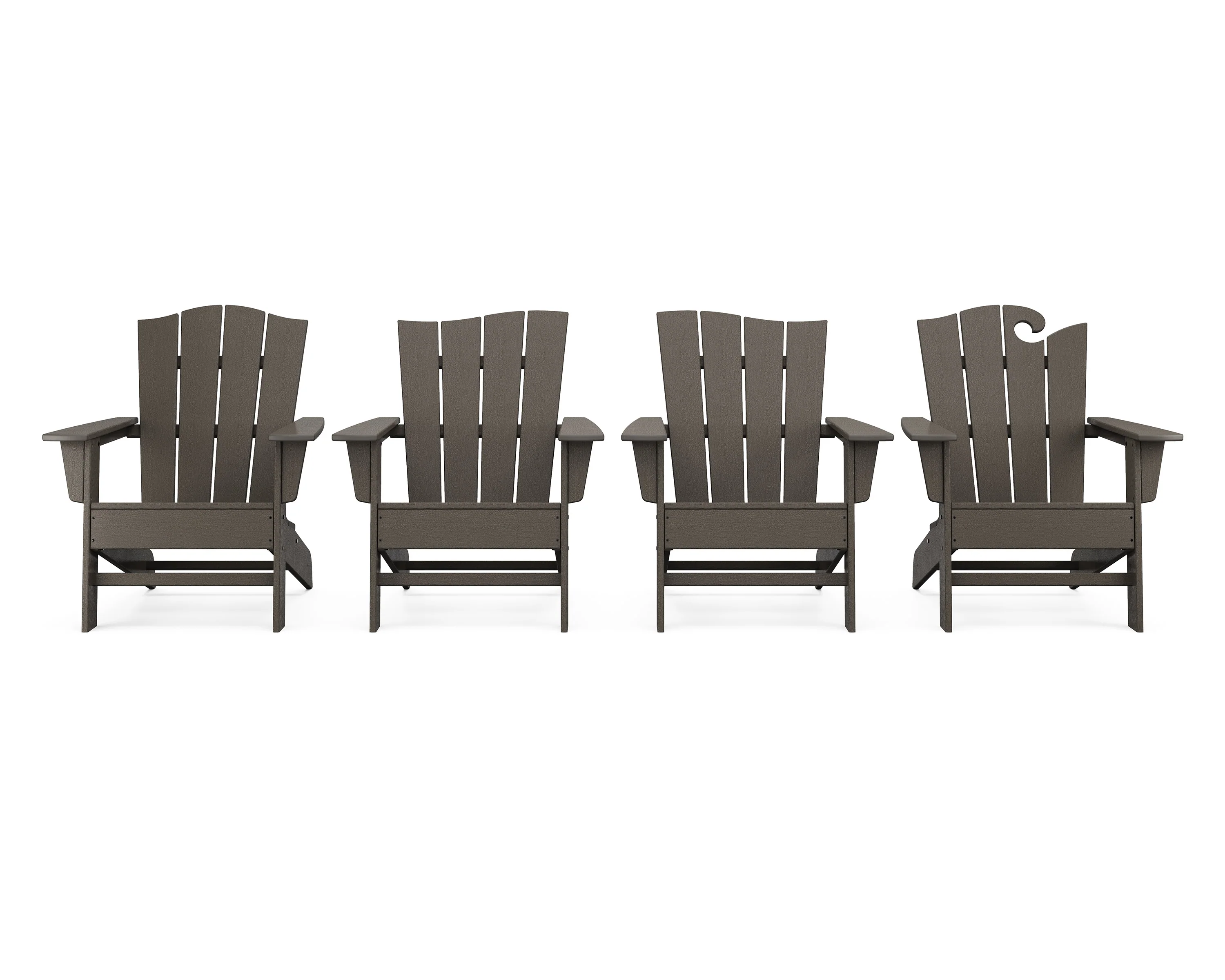 Wave Collection 4-Piece Adirondack Chair Set - Image 14