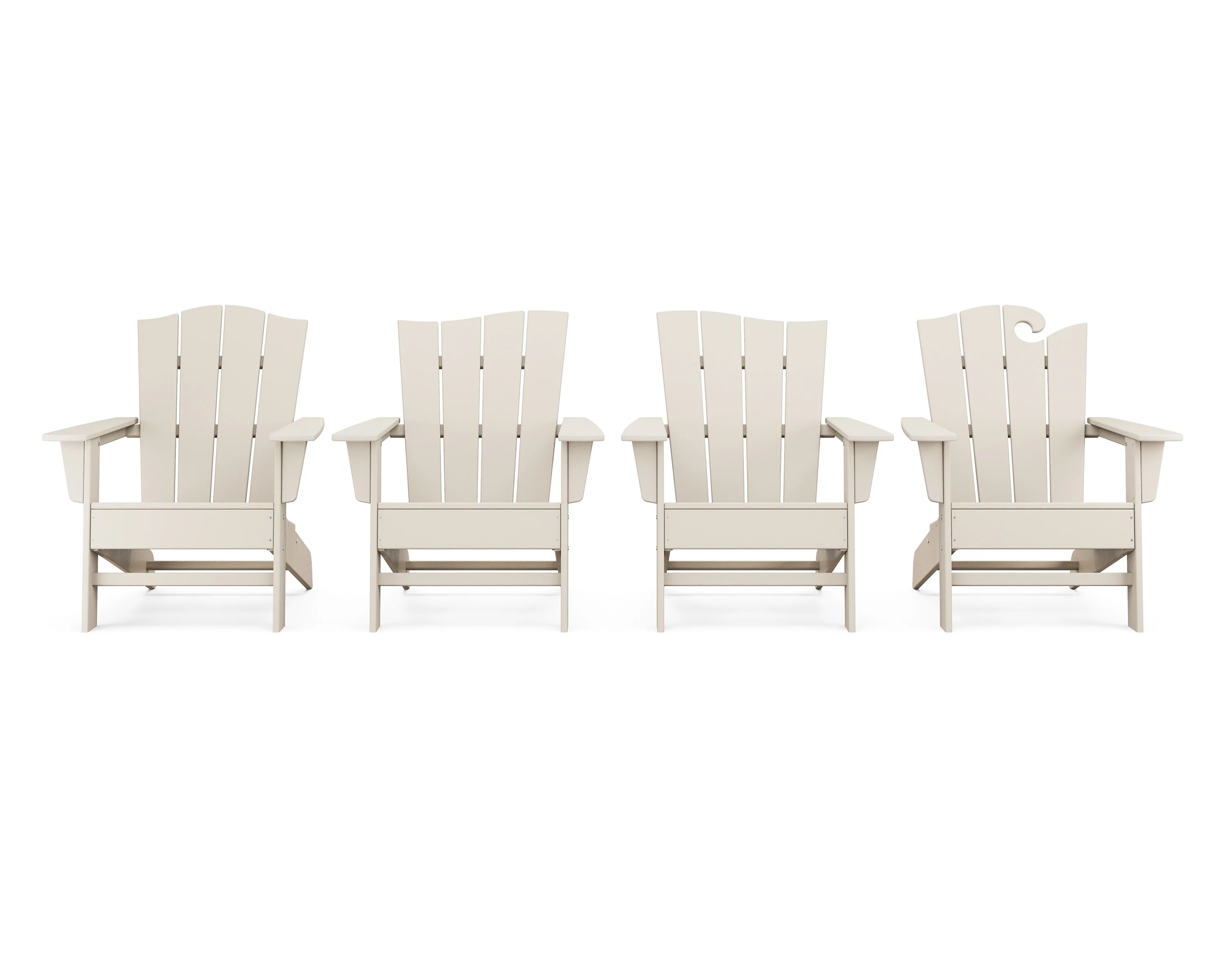 Wave Collection 4-Piece Adirondack Chair Set - Image 15