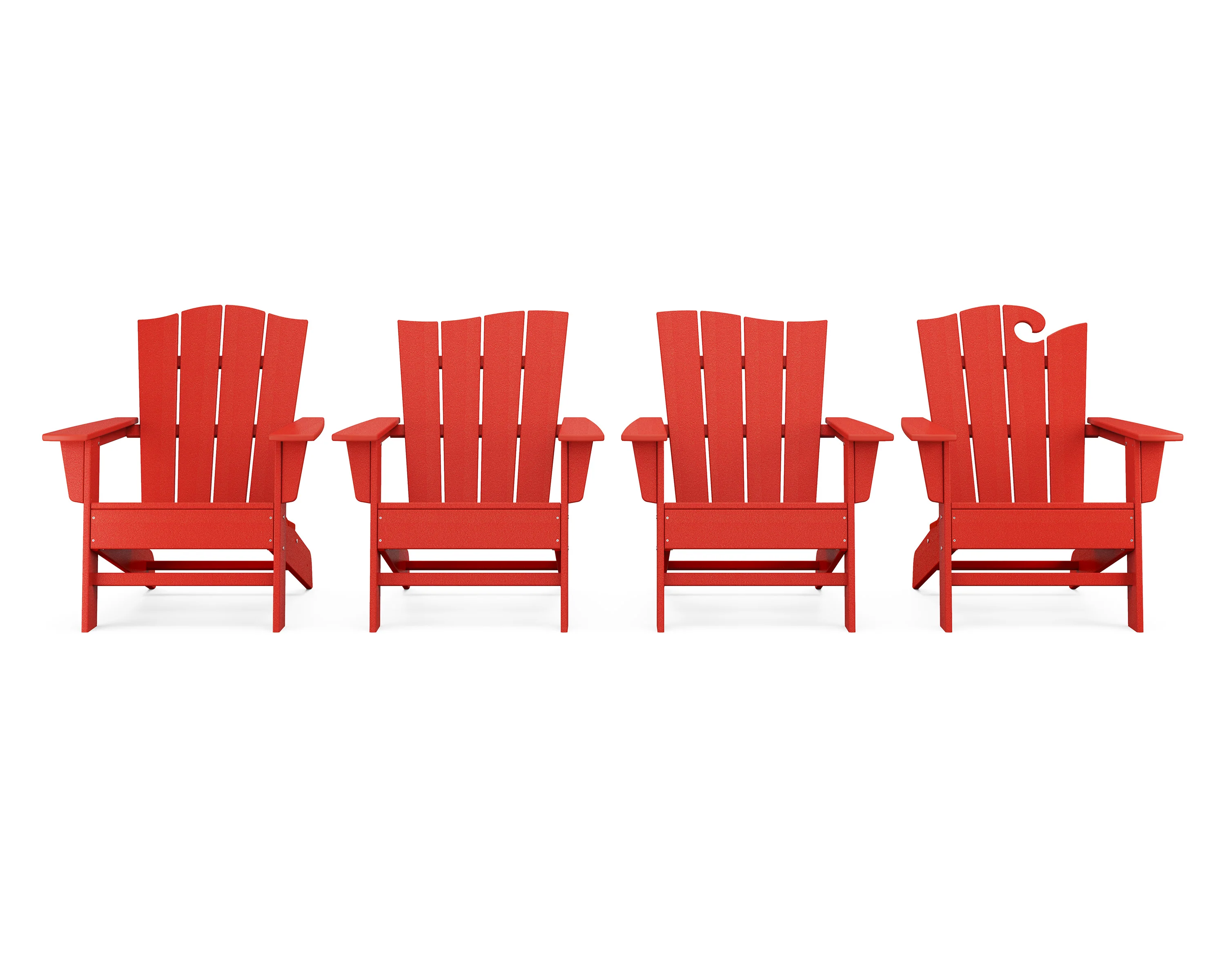 Wave Collection 4-Piece Adirondack Chair Set - Image 16