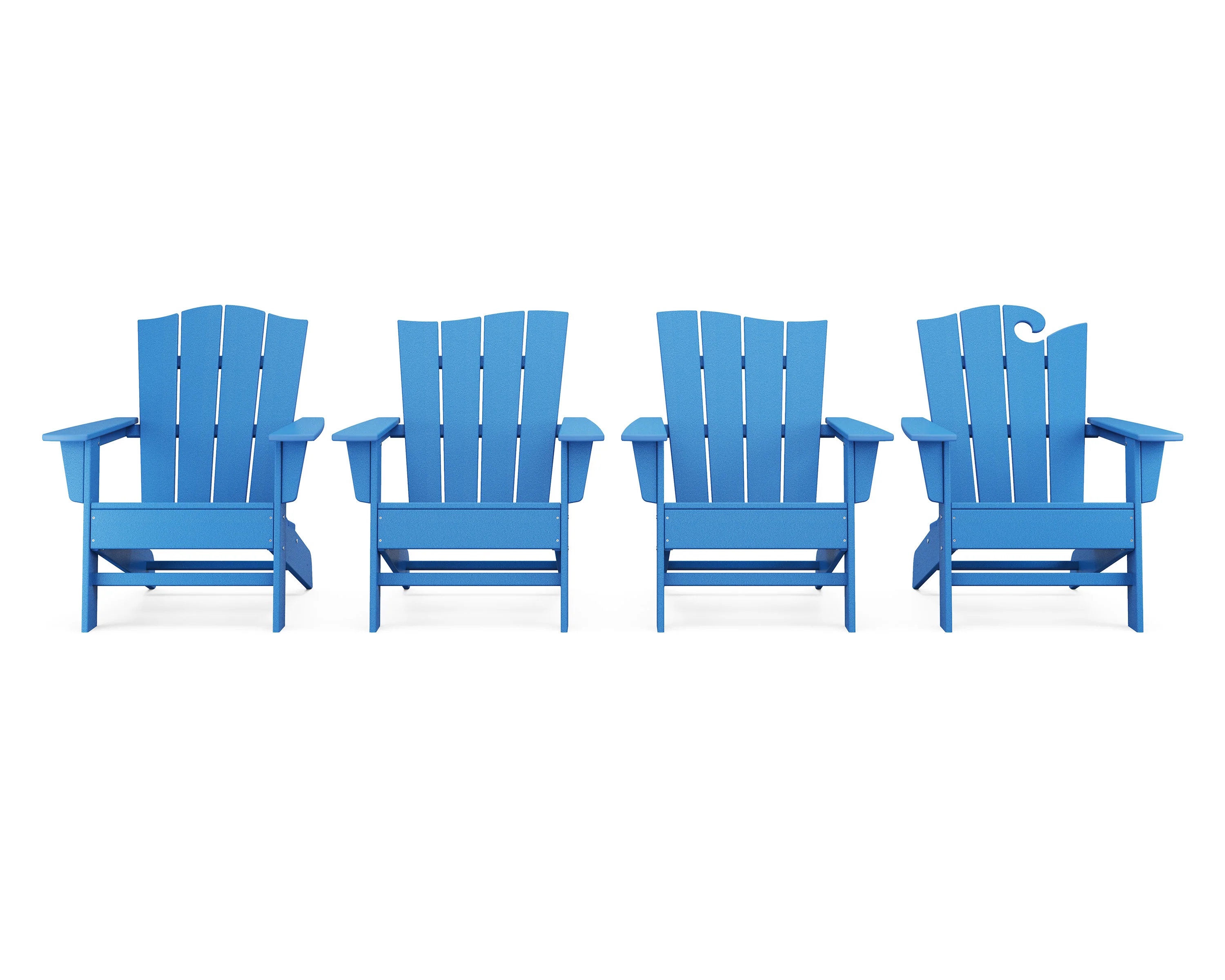 Wave Collection 4-Piece Adirondack Chair Set - Image 21