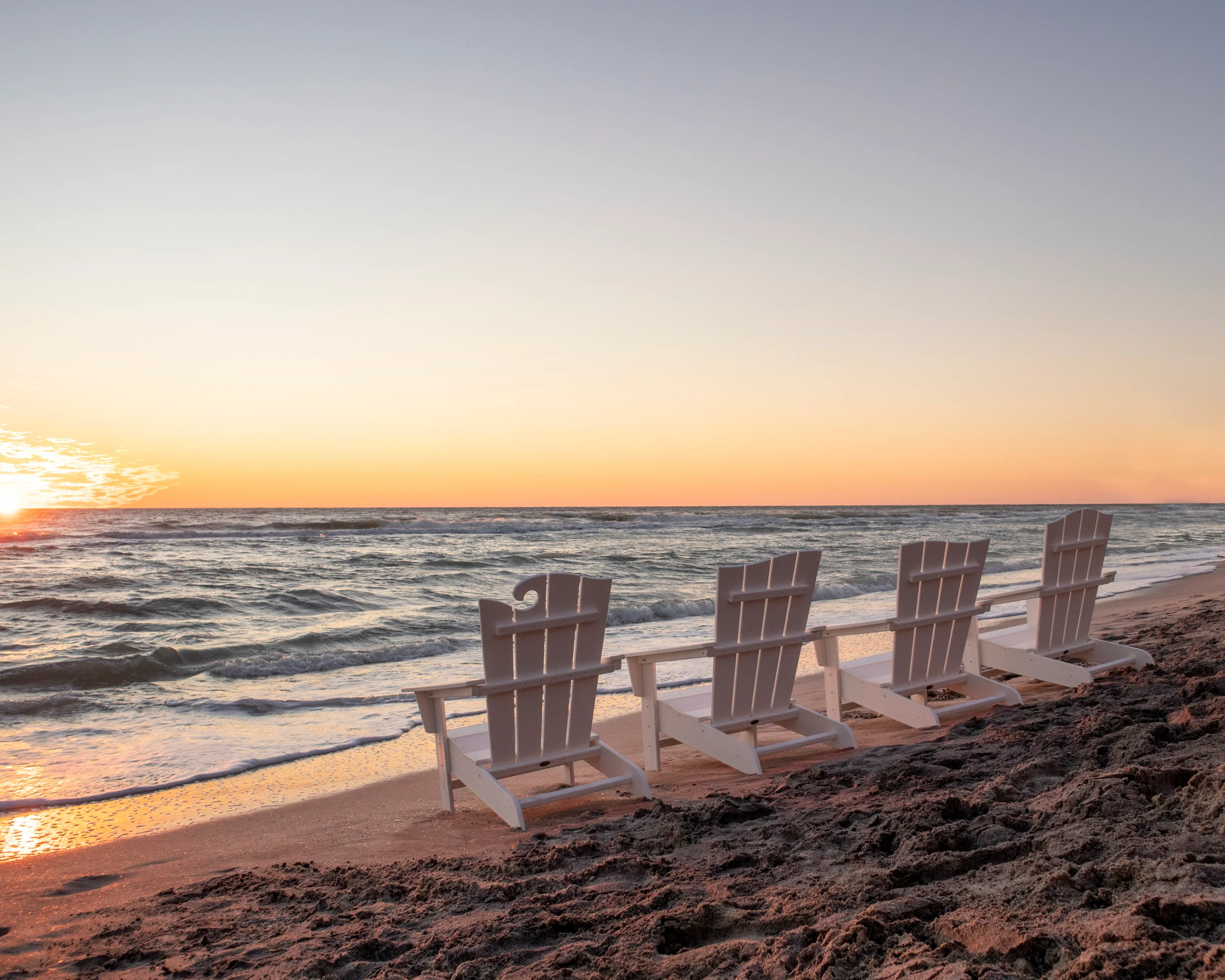 Wave Collection 4-Piece Adirondack Chair Set - Image 6