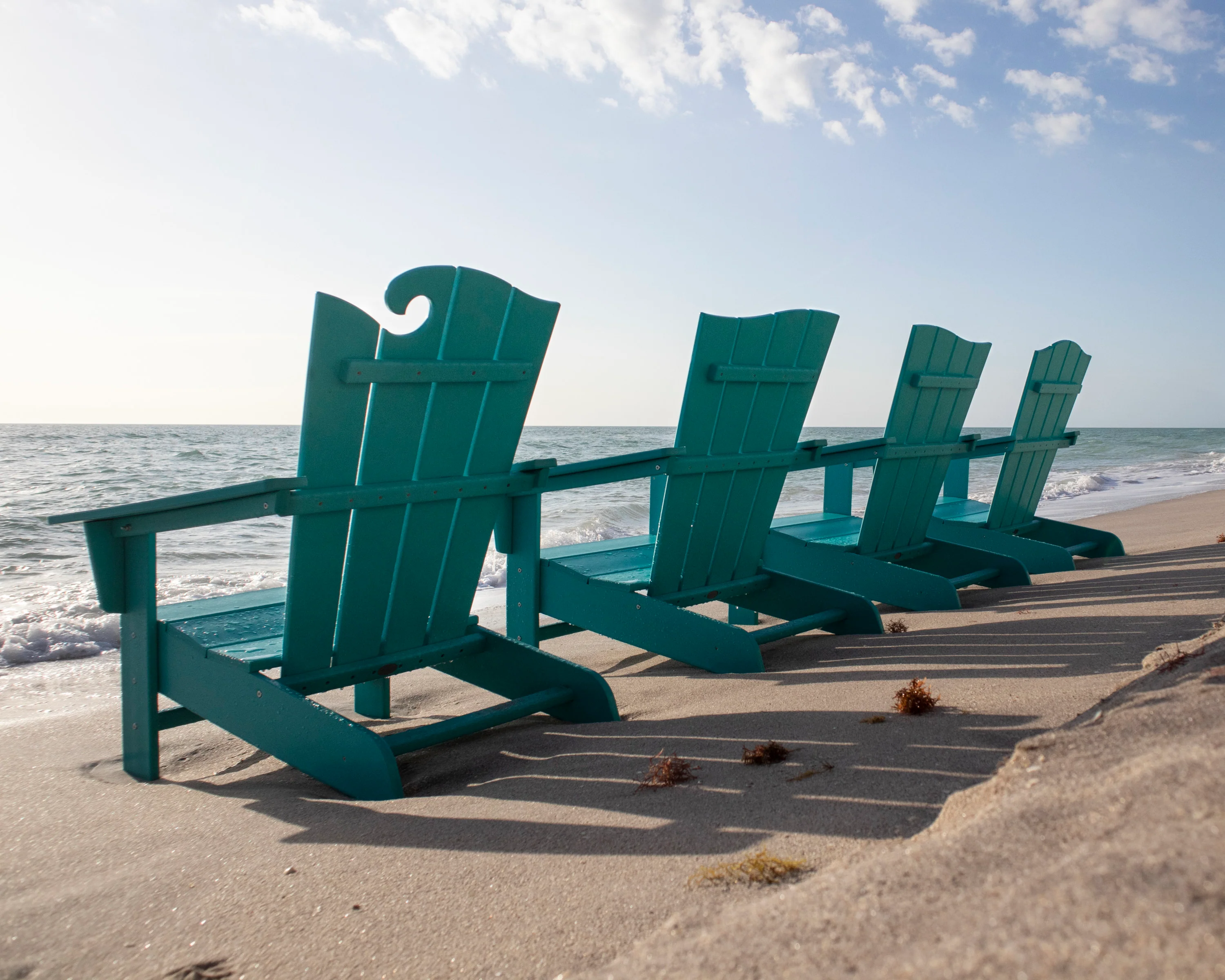 Wave Collection 4-Piece Adirondack Chair Set - Image 7