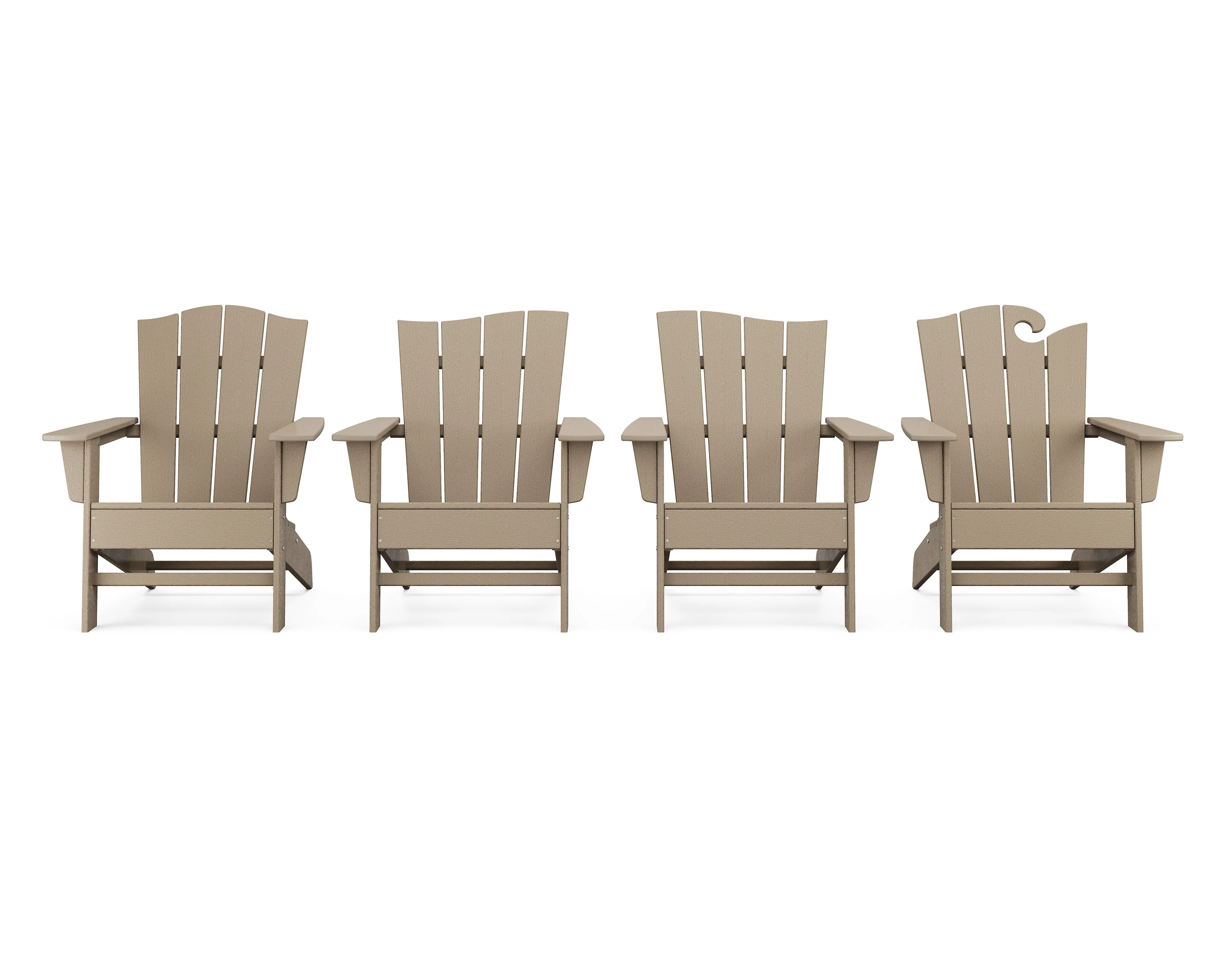 Wave Collection 4-Piece Adirondack Chair Set - Image 9