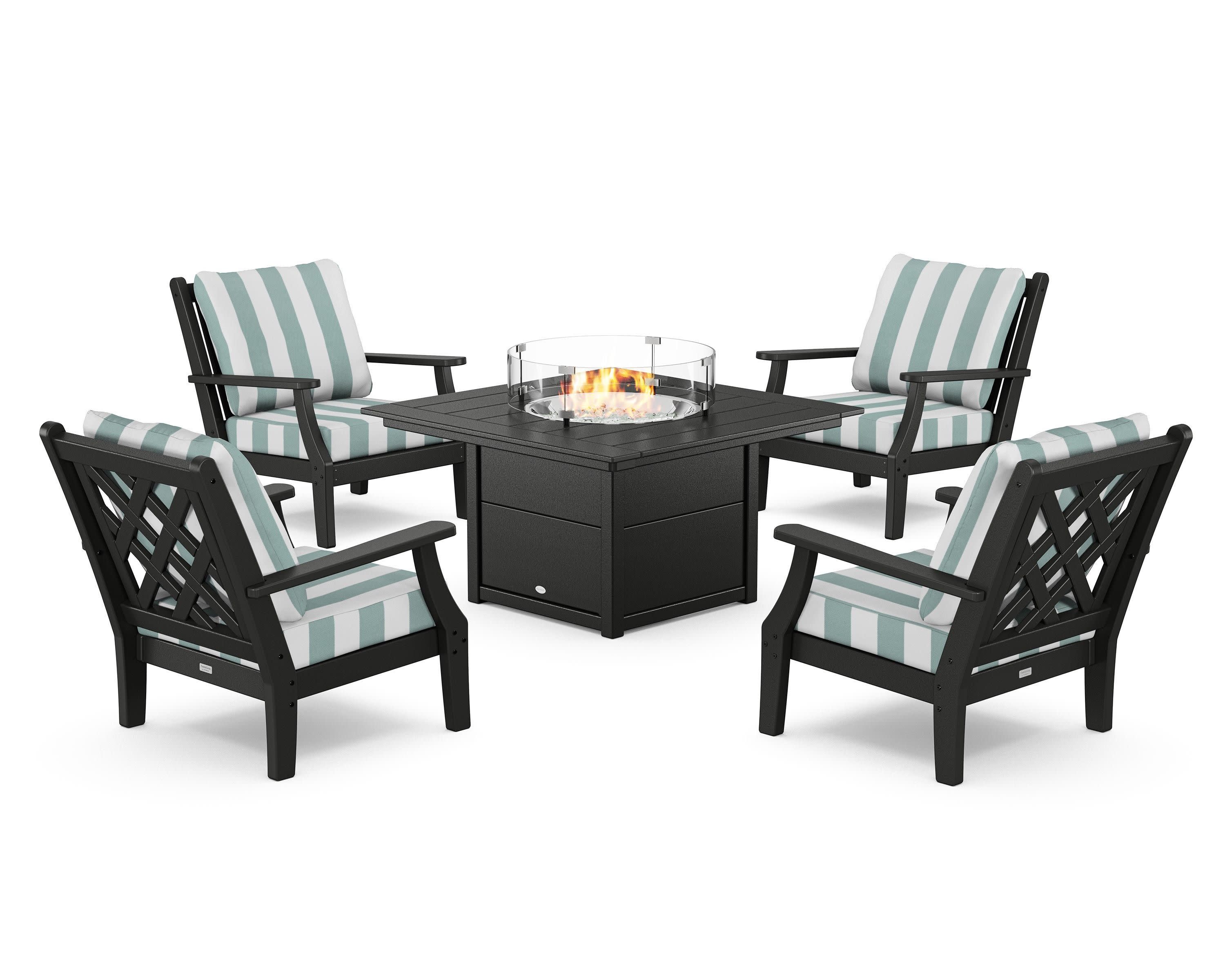 Wovendale 5-Piece Deep Seating Set with Fire Pit Table - Image 9