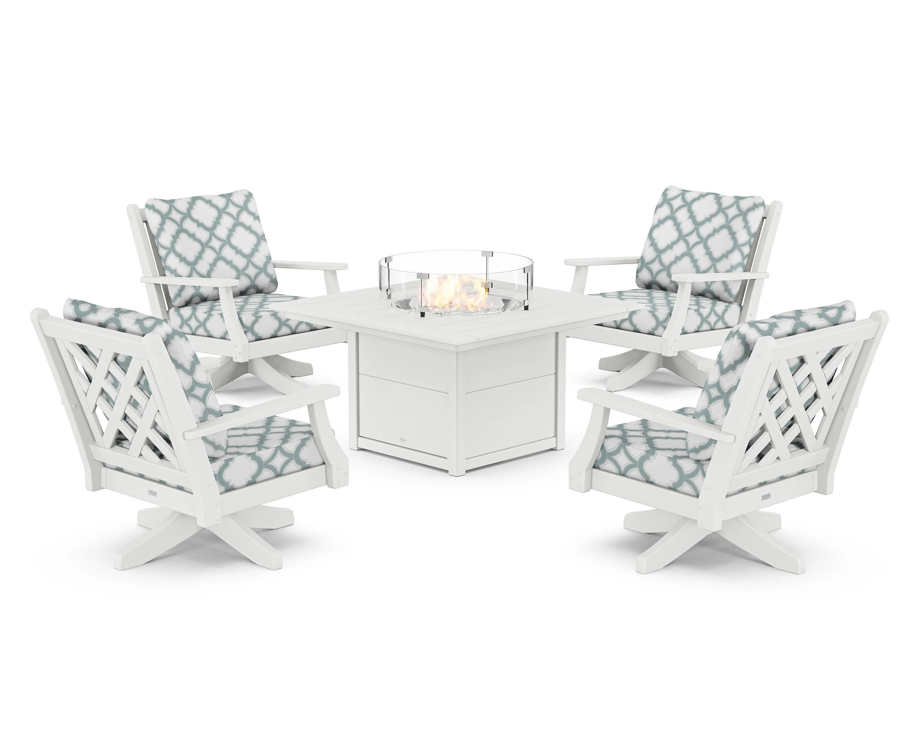 Wovendale 5-Piece Deep Seating Swivel Conversation Set with Fire Pit Table - Image 121