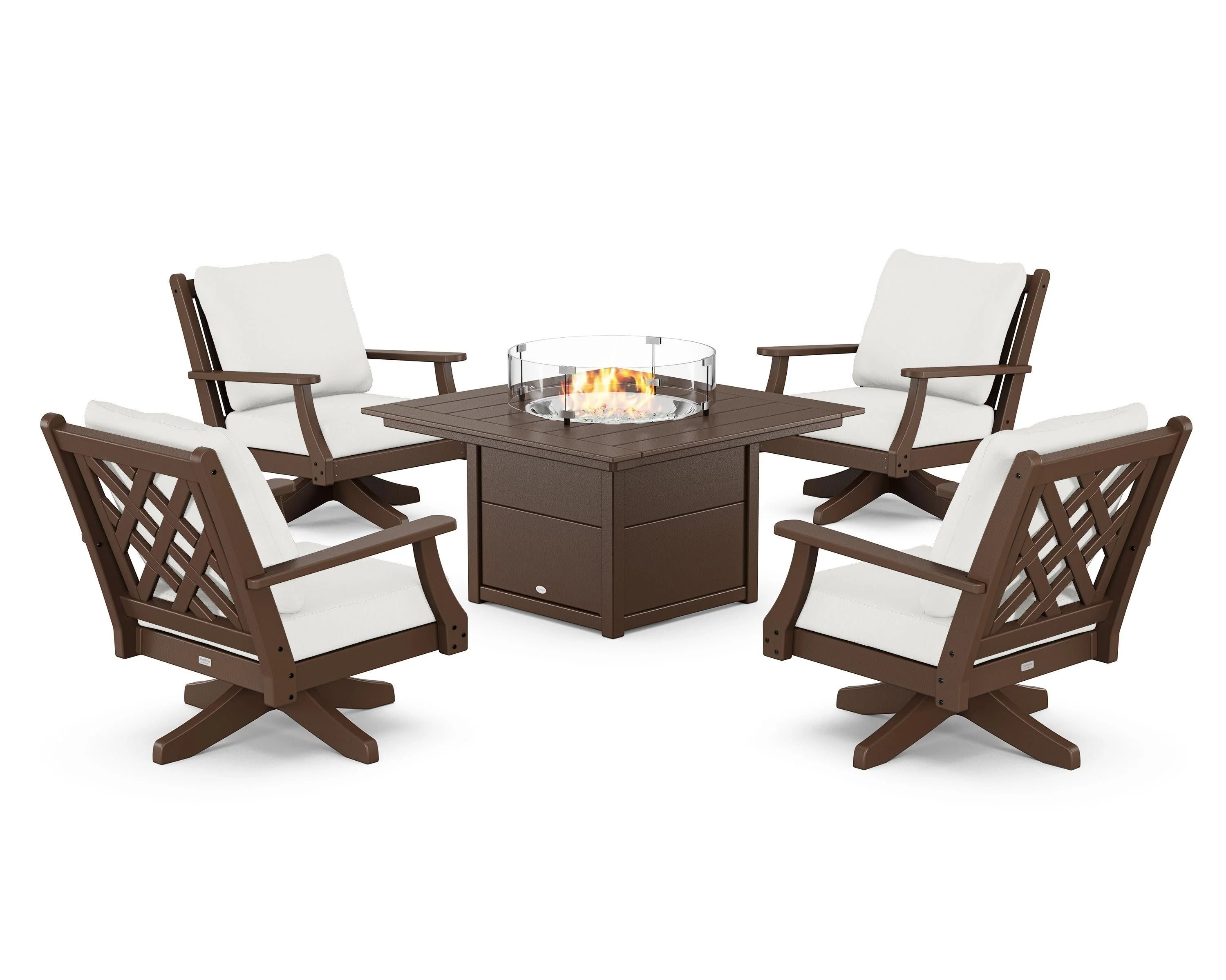 Wovendale 5-Piece Deep Seating Swivel Conversation Set with Fire Pit Table - Image 123