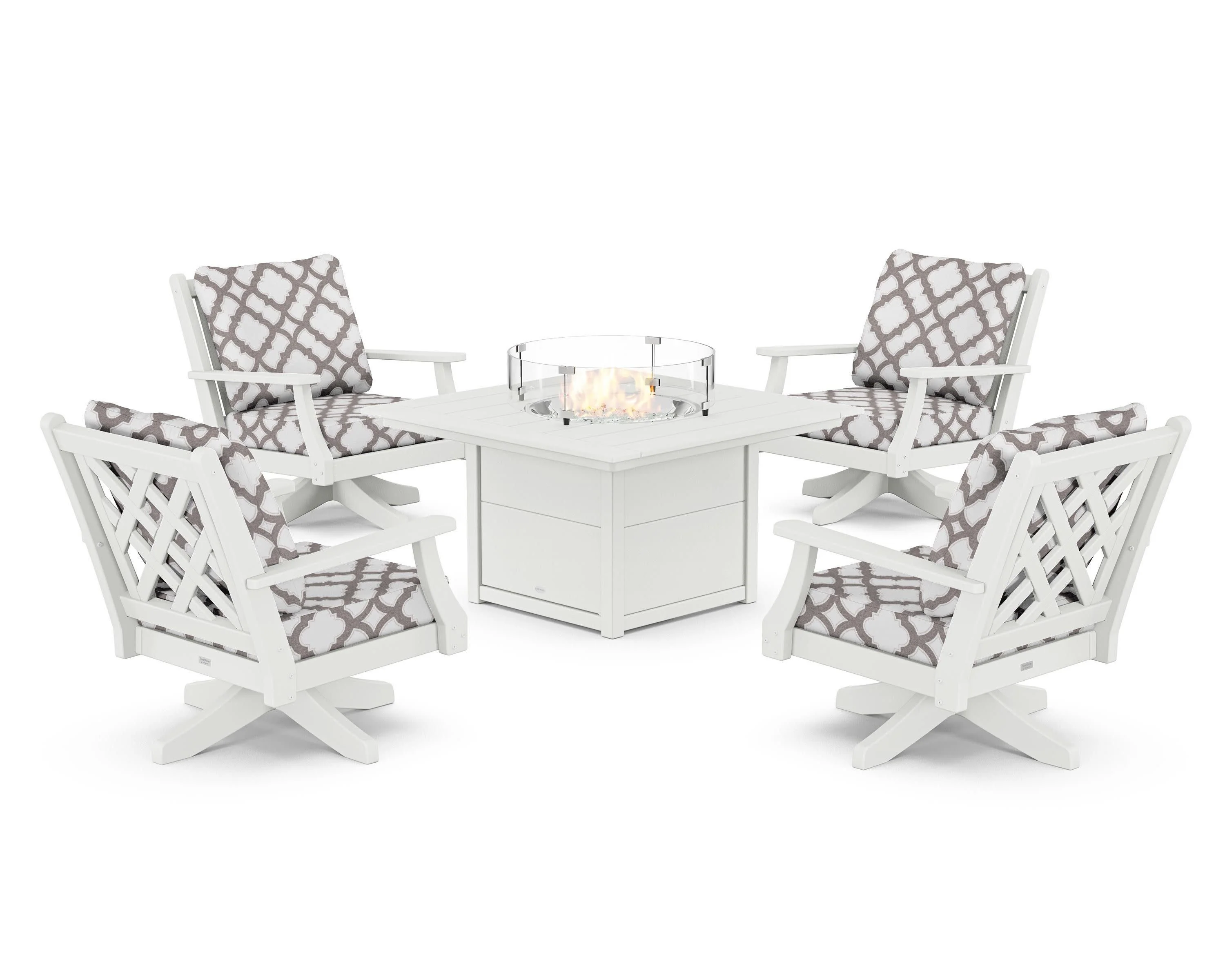 Wovendale 5-Piece Deep Seating Swivel Conversation Set with Fire Pit Table - Image 134