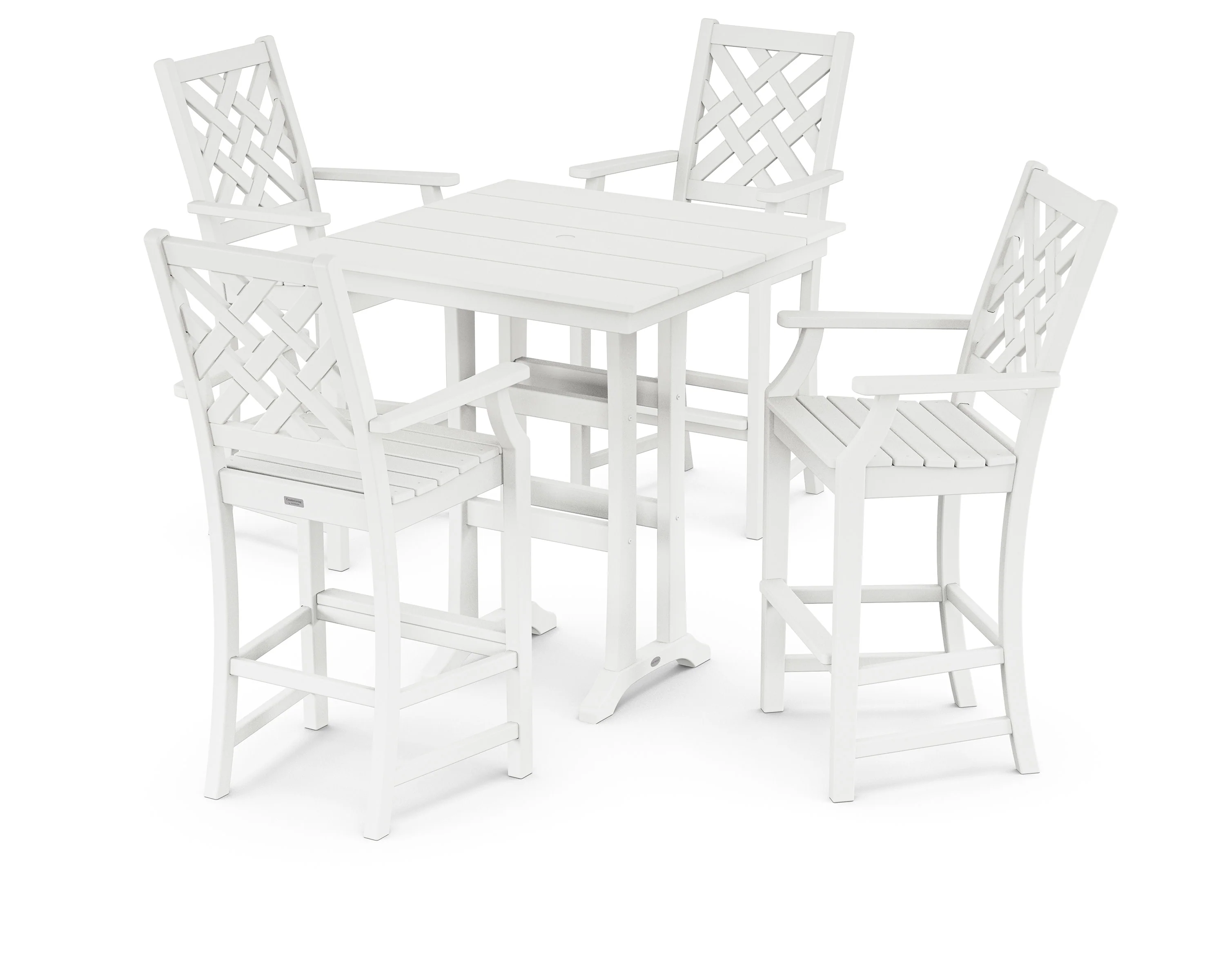 Wovendale 5-Piece Farmhouse Bar Set with Trestle Legs - Image 3