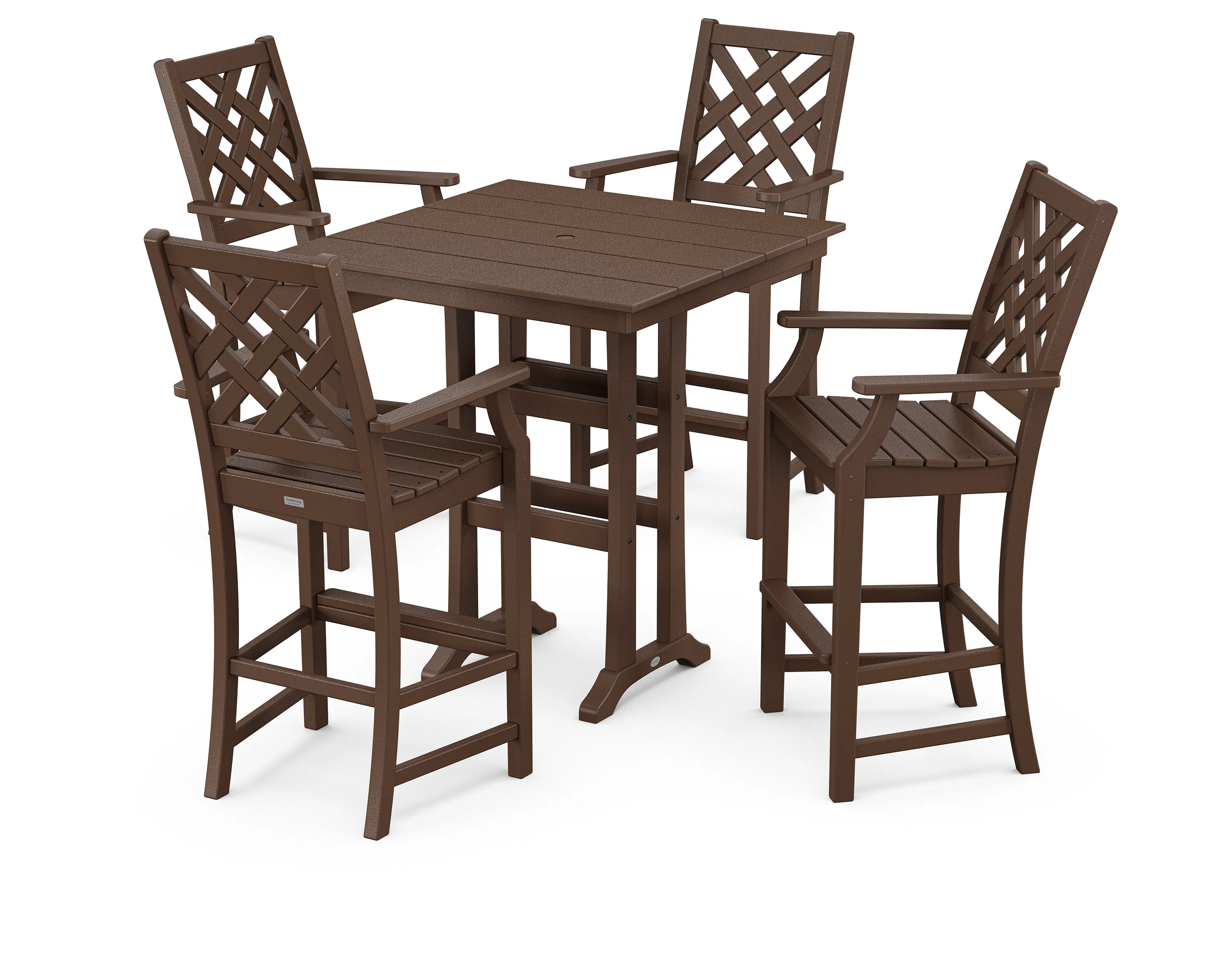 Wovendale 5-Piece Farmhouse Bar Set with Trestle Legs - Image 6