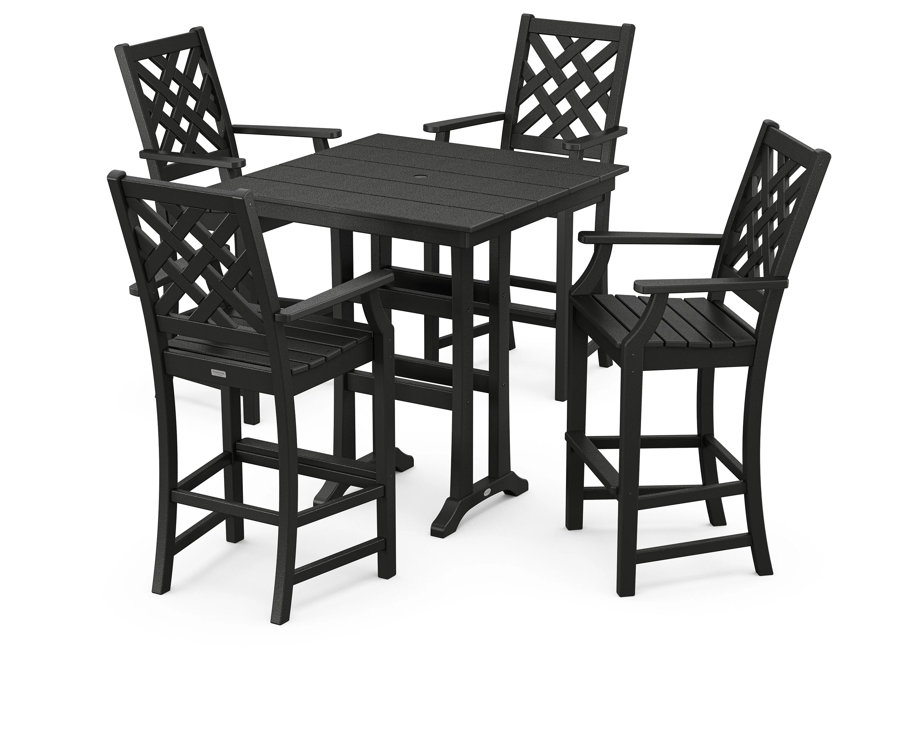 Wovendale 5-Piece Farmhouse Bar Set with Trestle Legs - Image 7