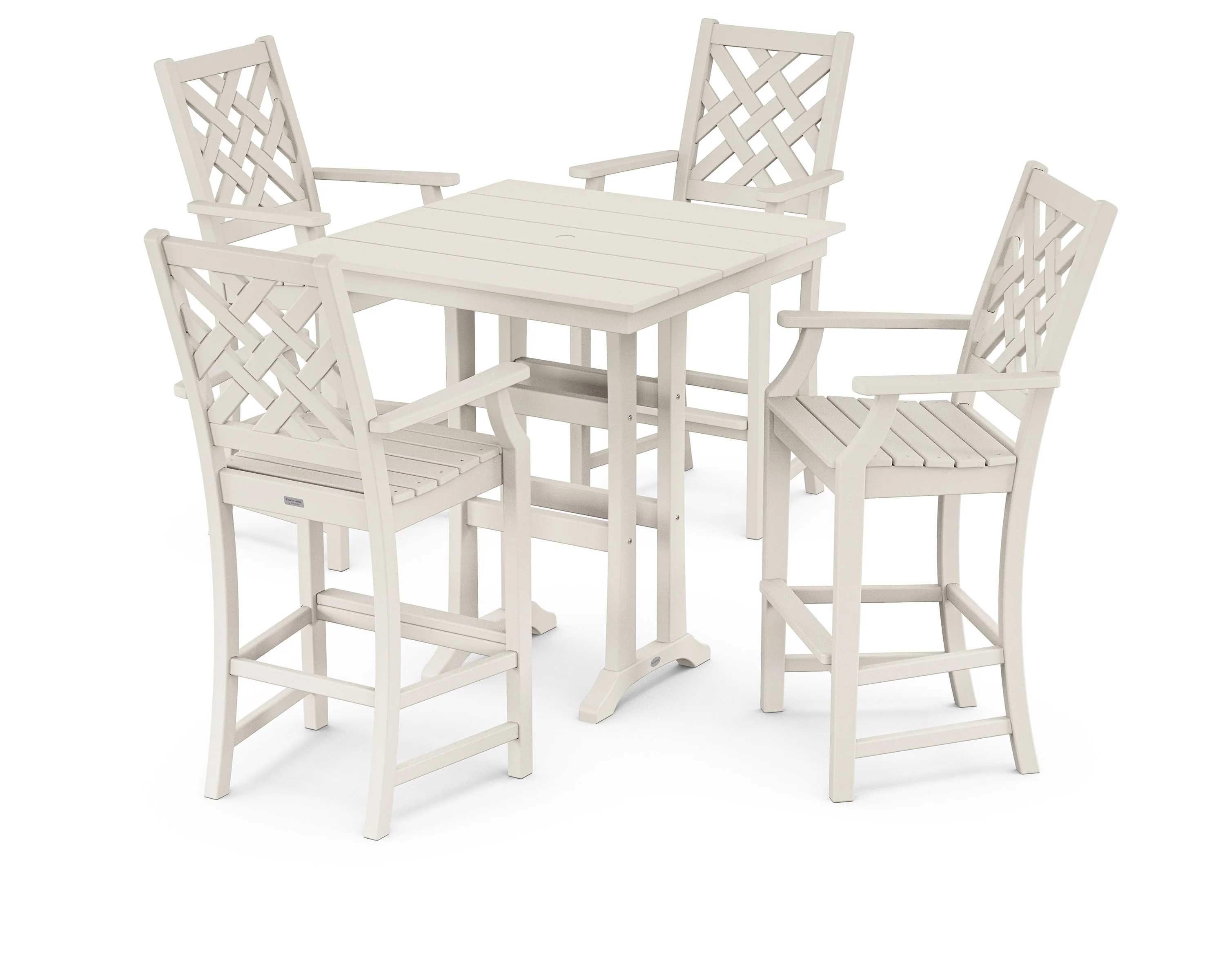 Wovendale 5-Piece Farmhouse Bar Set with Trestle Legs - Image 8