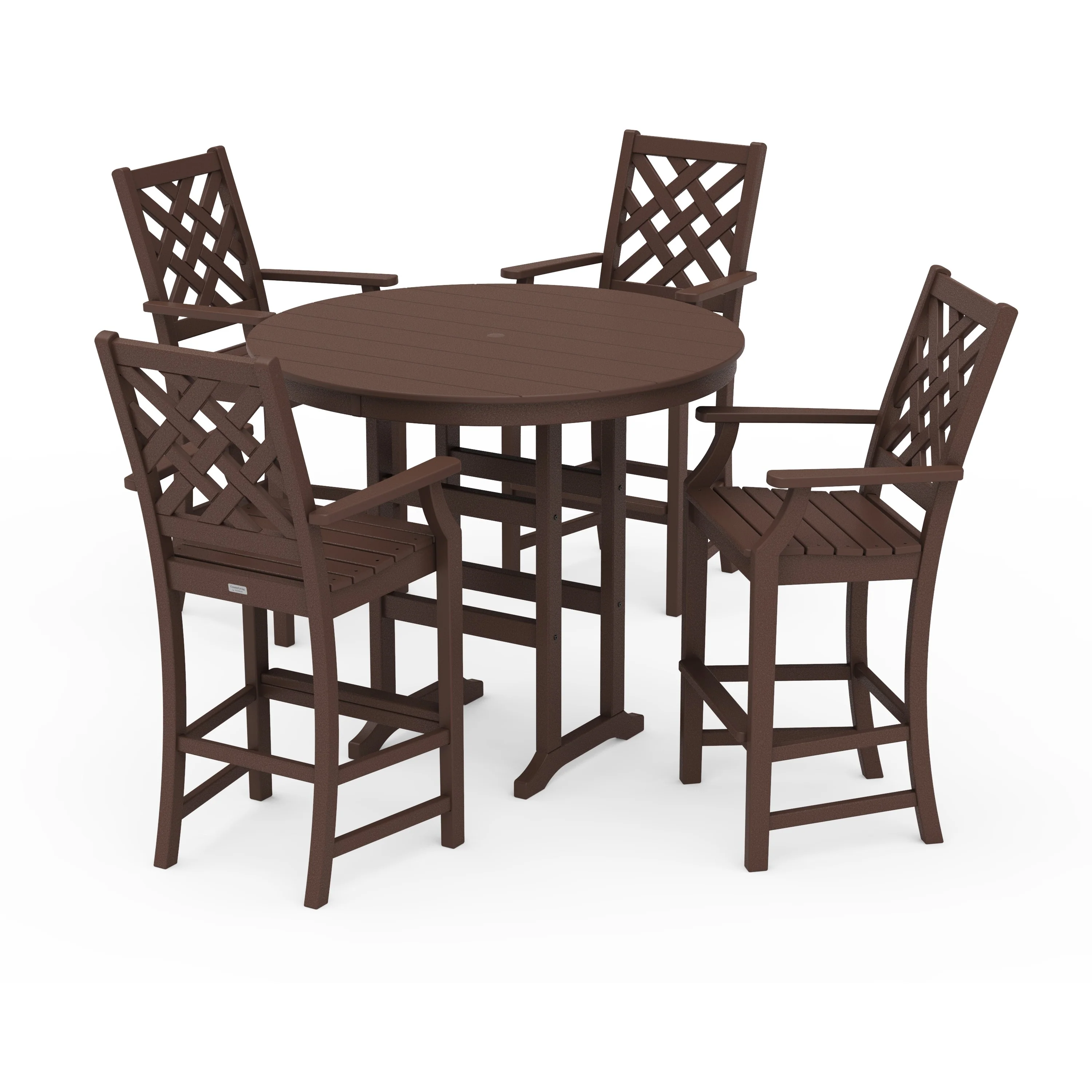 Wovendale 5-Piece Round Farmhouse Bar Set - Image 4