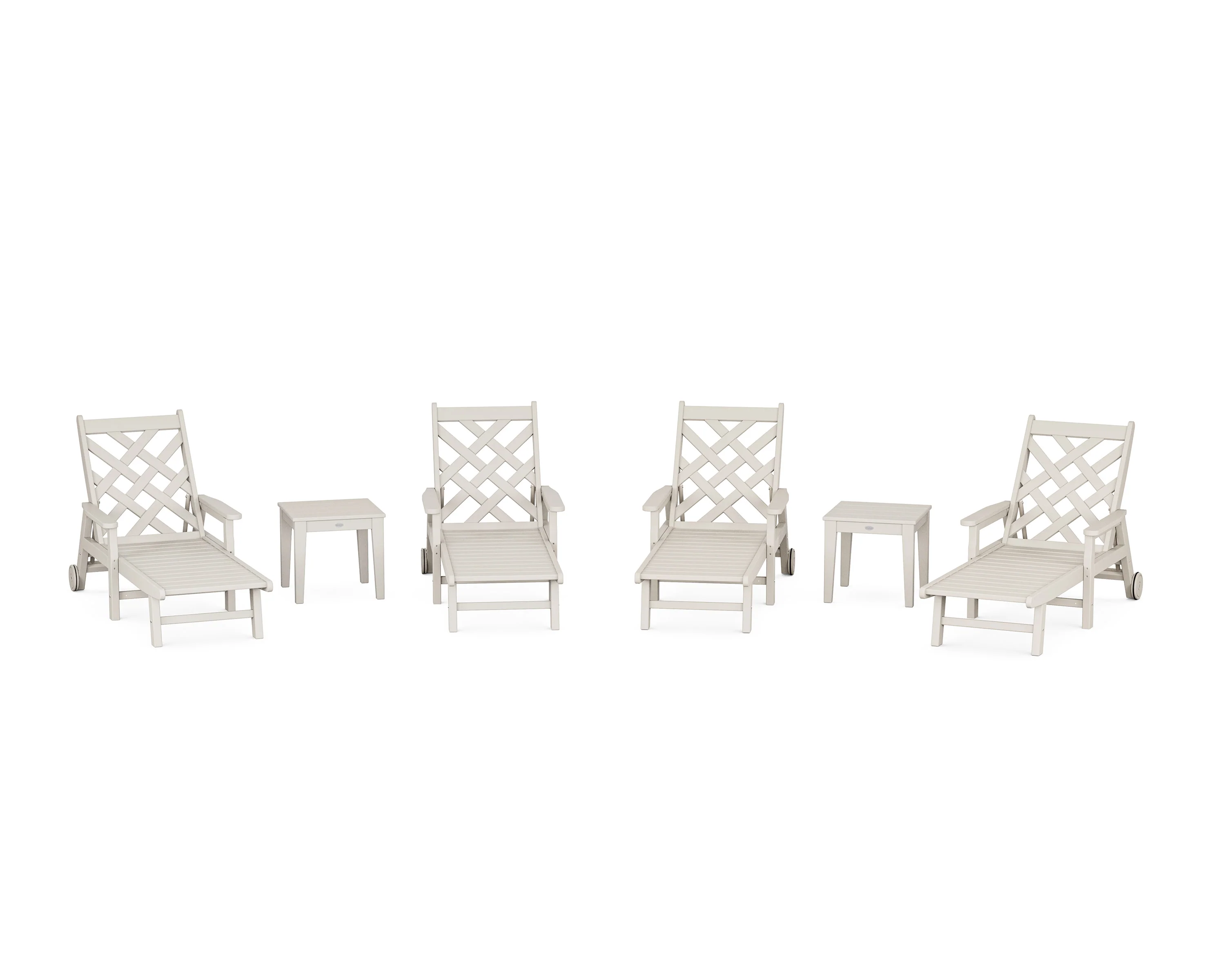 Wovendale 6-Piece Chaise Set with Arms and Wheels - Image 4