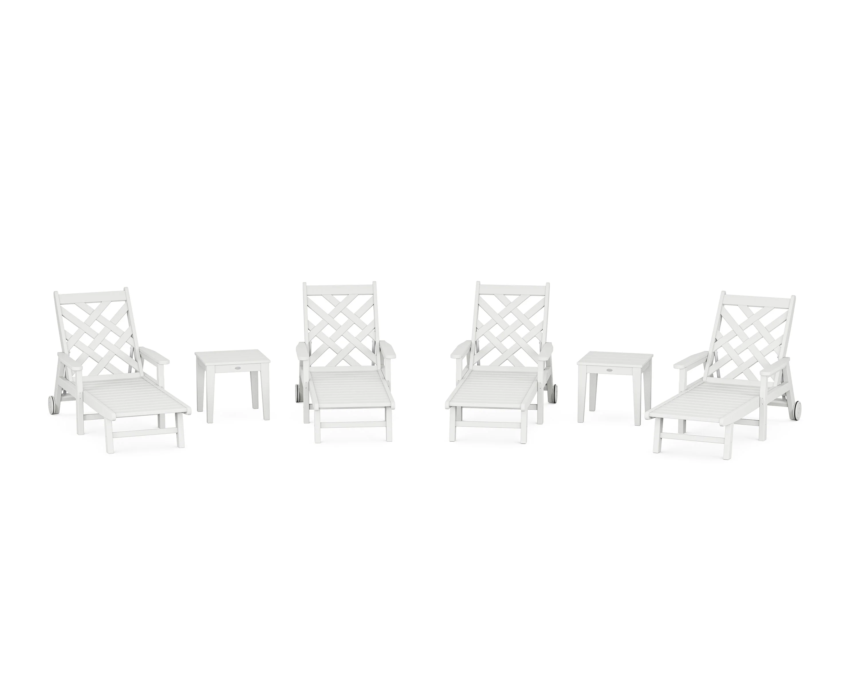 Wovendale 6-Piece Chaise Set with Arms and Wheels - Image 6