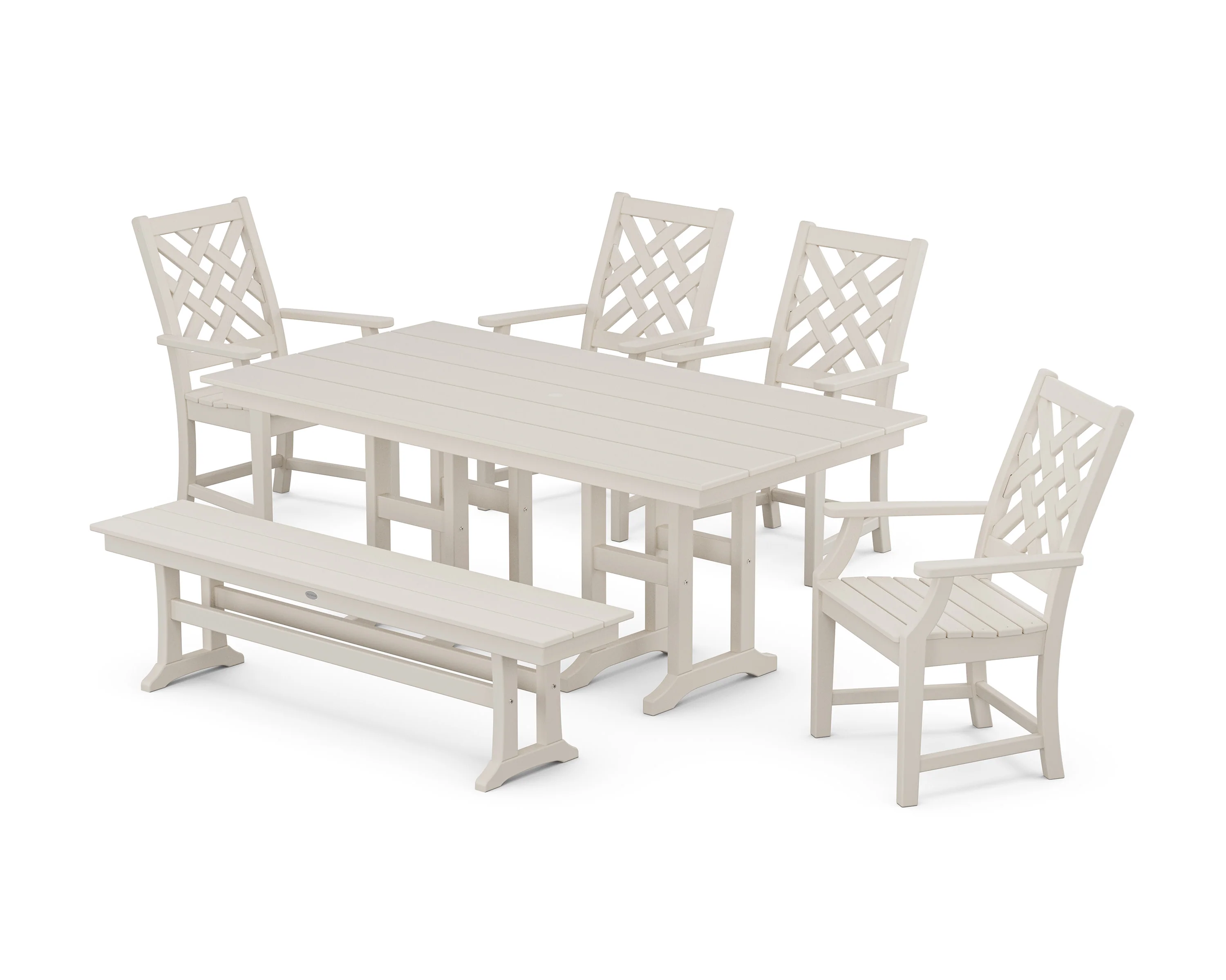 Wovendale 6-Piece Farmhouse Dining Set with Bench - Image 3