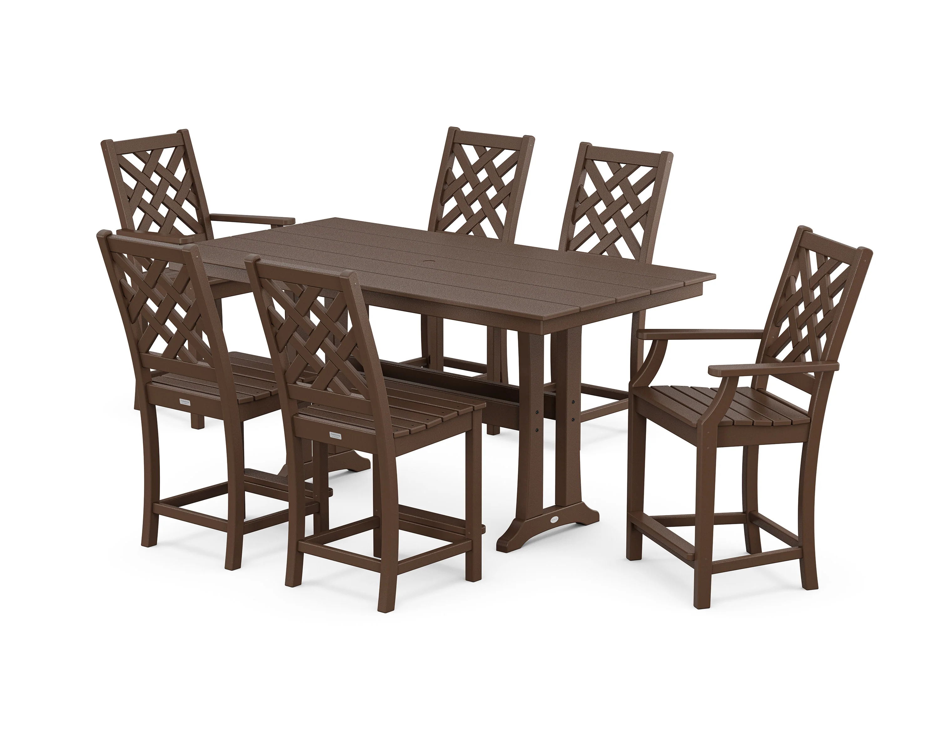 Wovendale 7-Piece Farmhouse Counter Set with Trestle Legs - Image 4