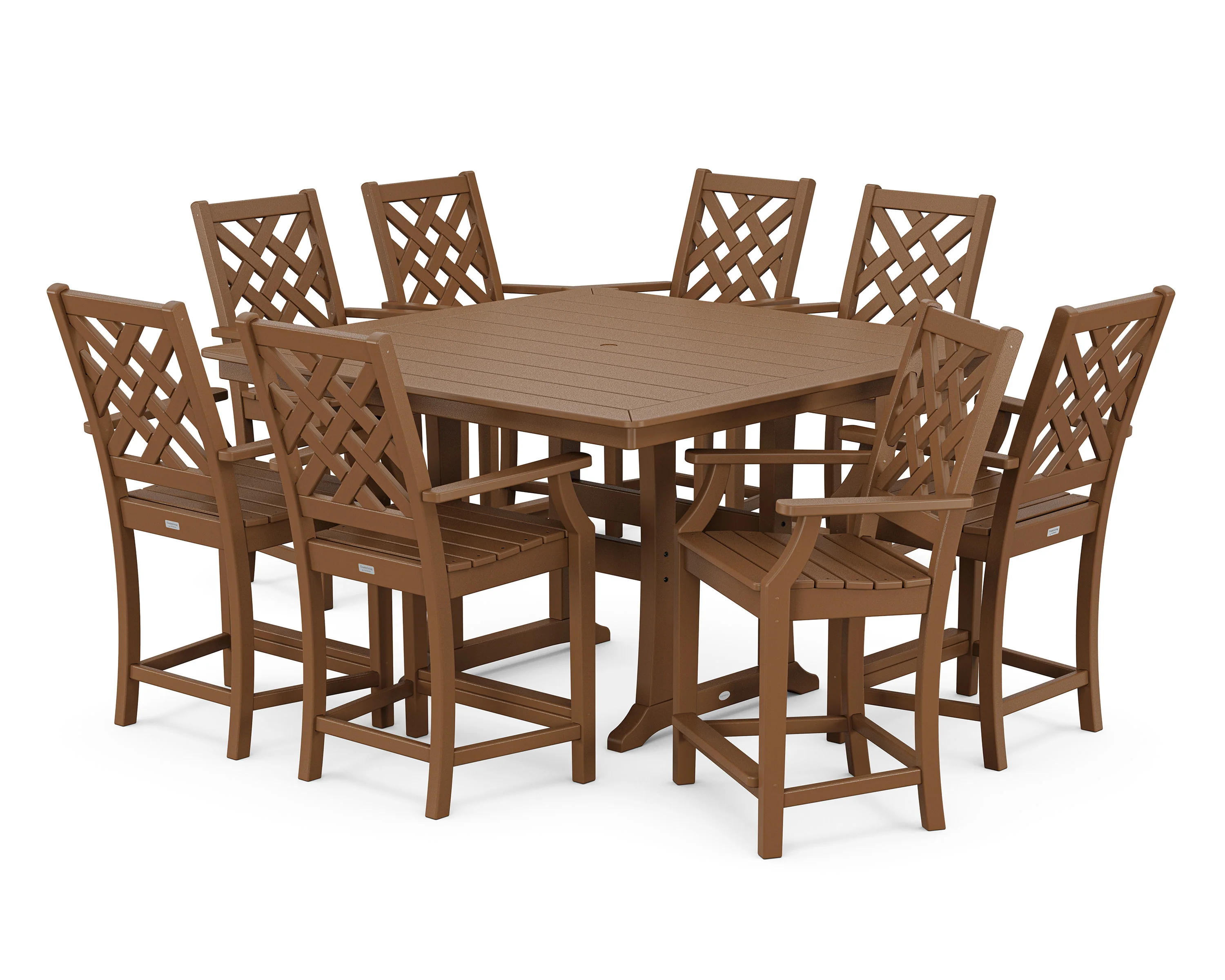 Wovendale 9-Piece Square Counter Set with Trestle Legs - Image 3