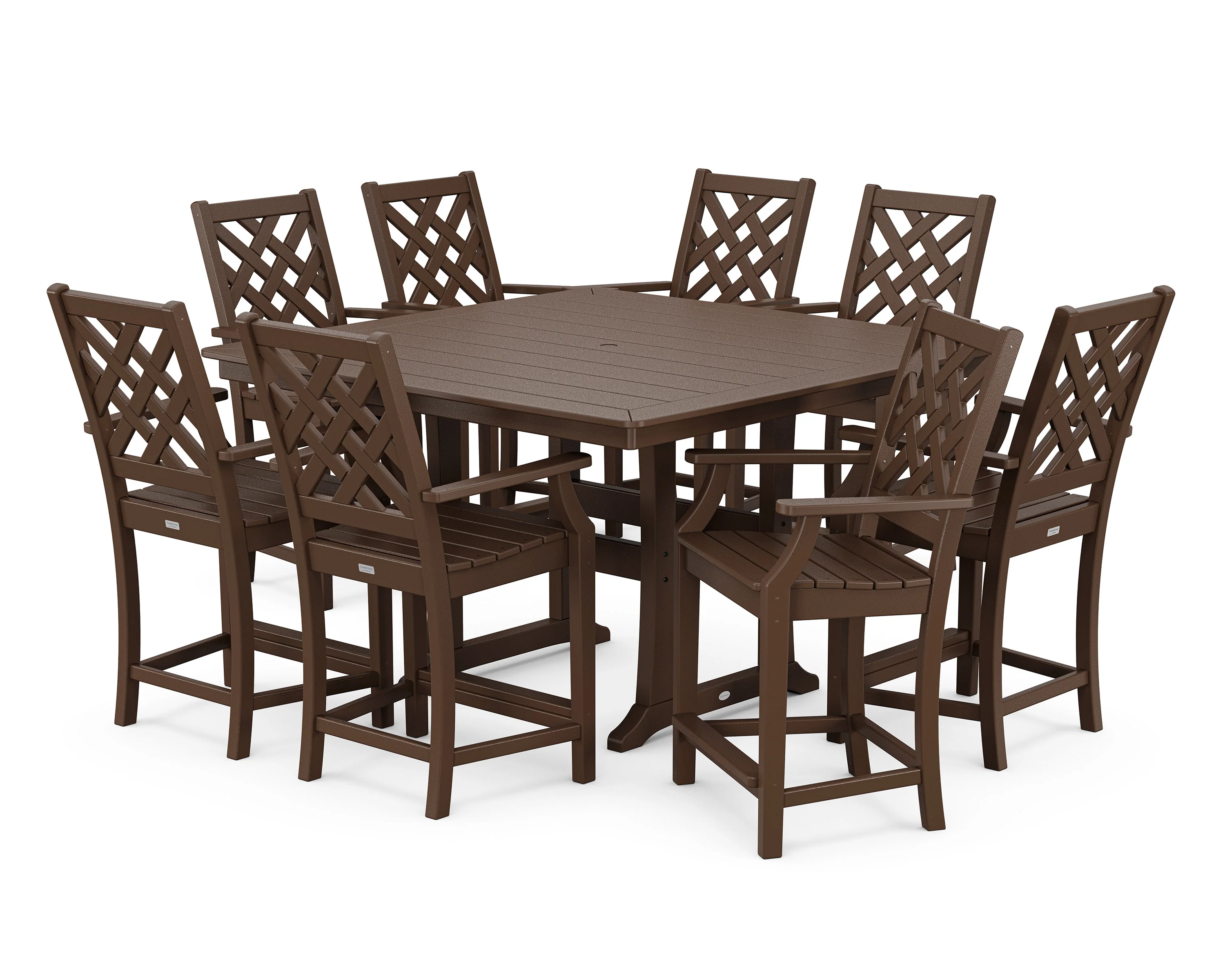 Wovendale 9-Piece Square Counter Set with Trestle Legs - Image 5