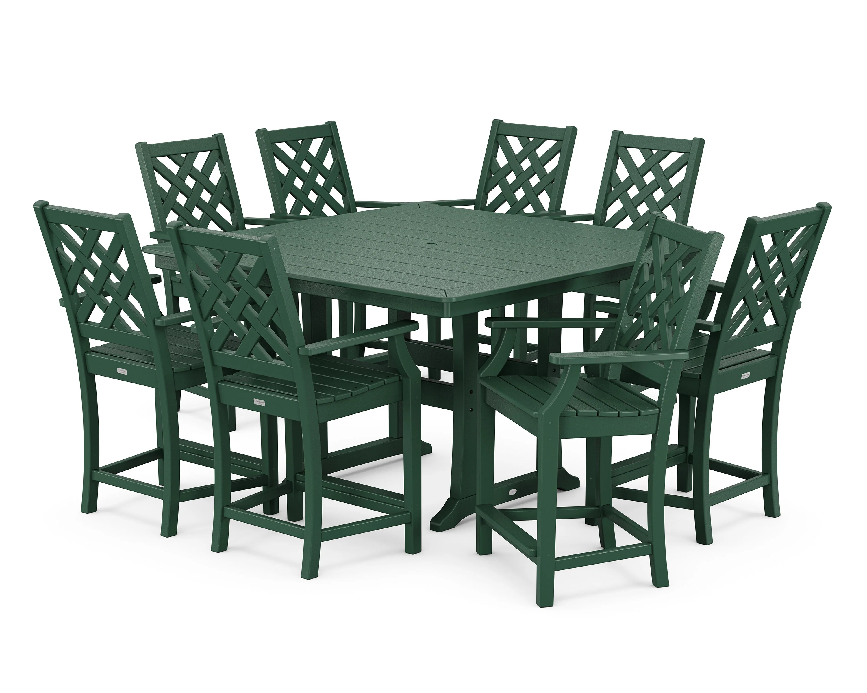 Wovendale 9-Piece Square Counter Set with Trestle Legs - Image 7