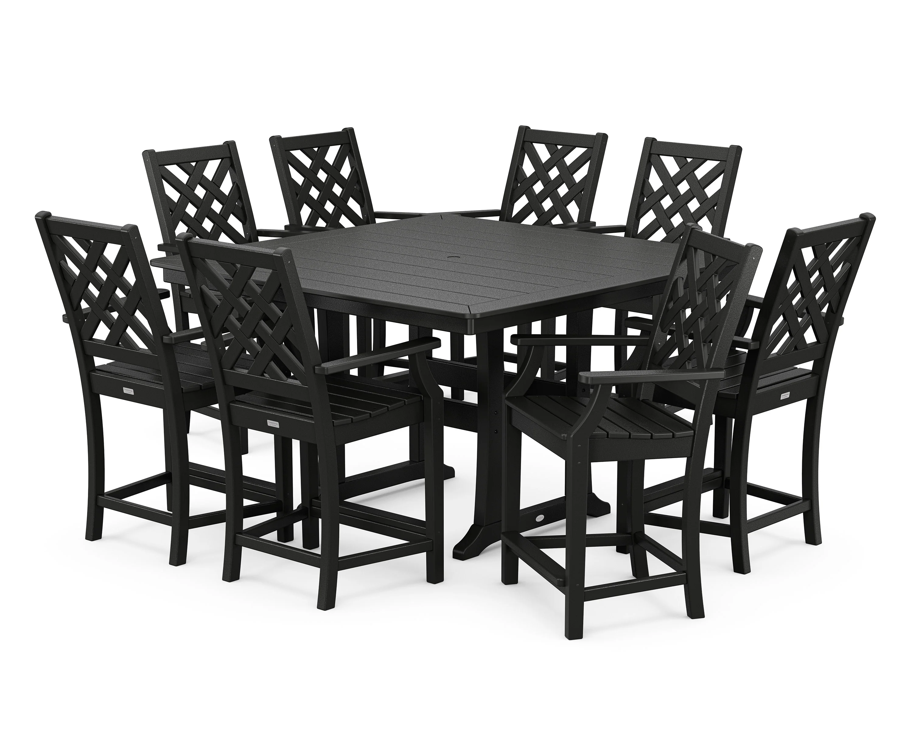 Wovendale 9-Piece Square Counter Set with Trestle Legs - Image 8