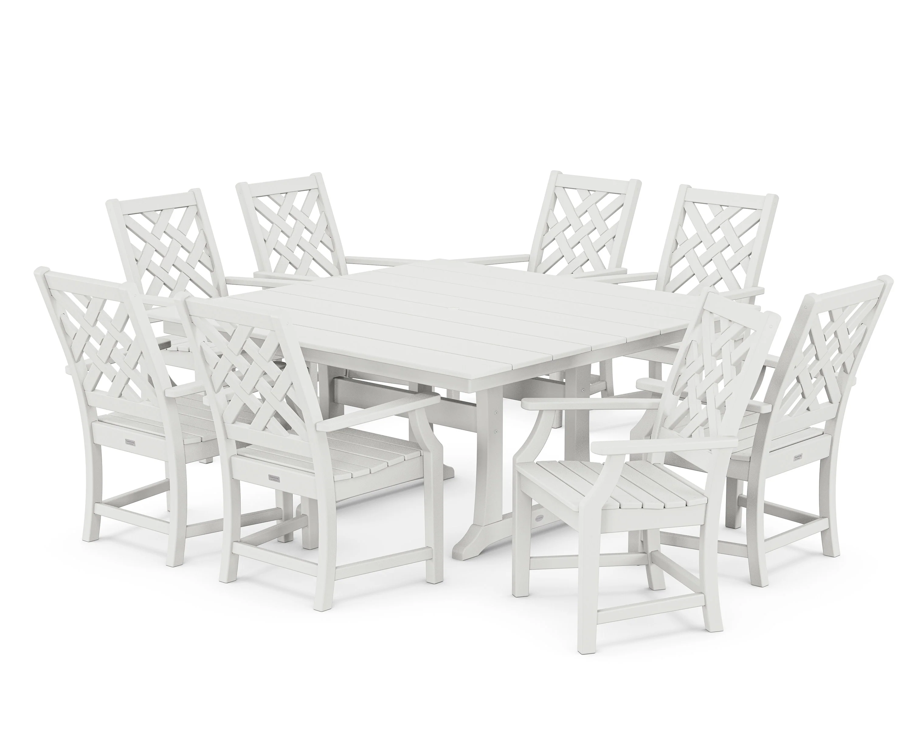 Wovendale 9-Piece Square Farmhouse Dining Set with Trestle Legs - Image 5