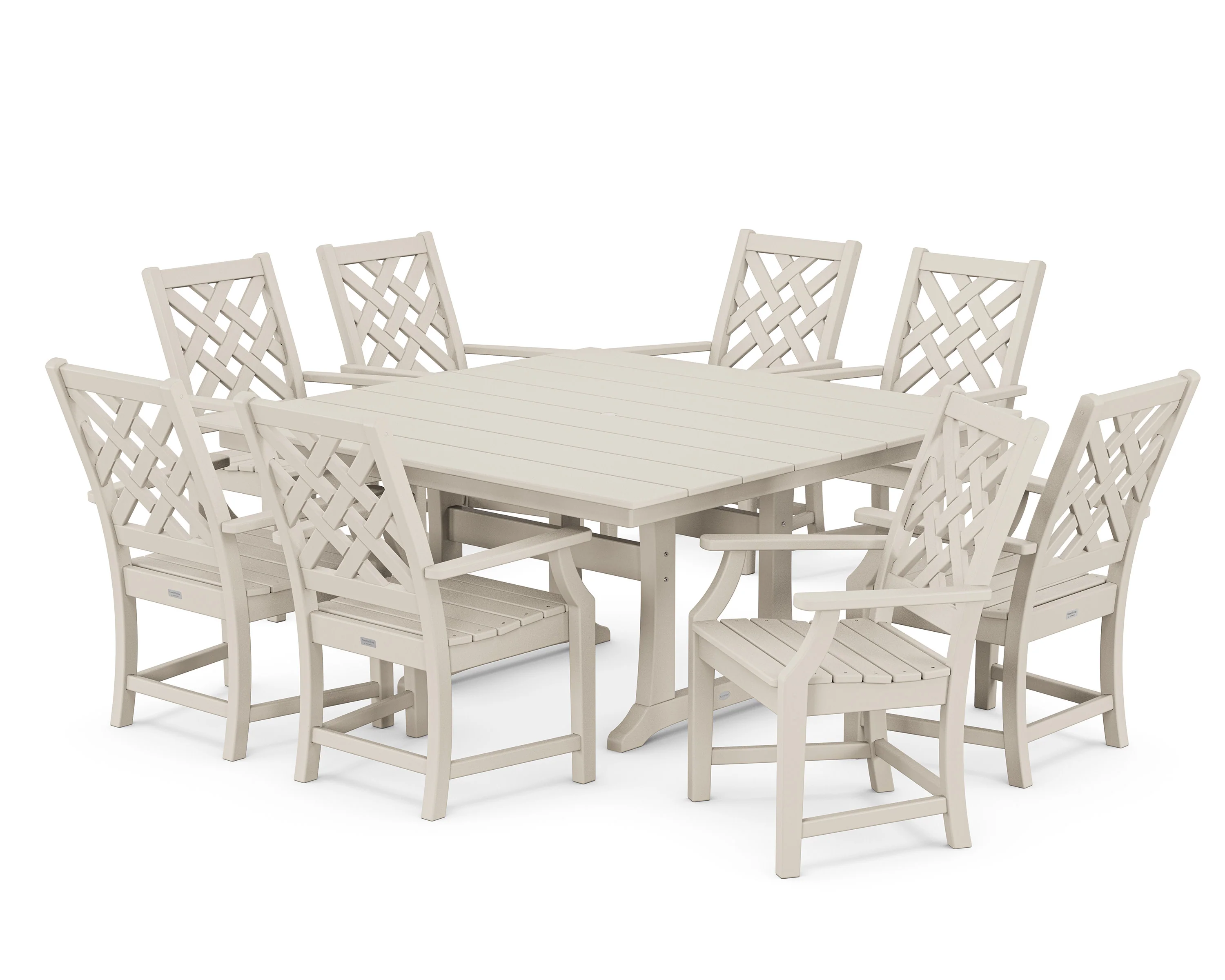 Wovendale 9-Piece Square Farmhouse Dining Set with Trestle Legs - Image 7