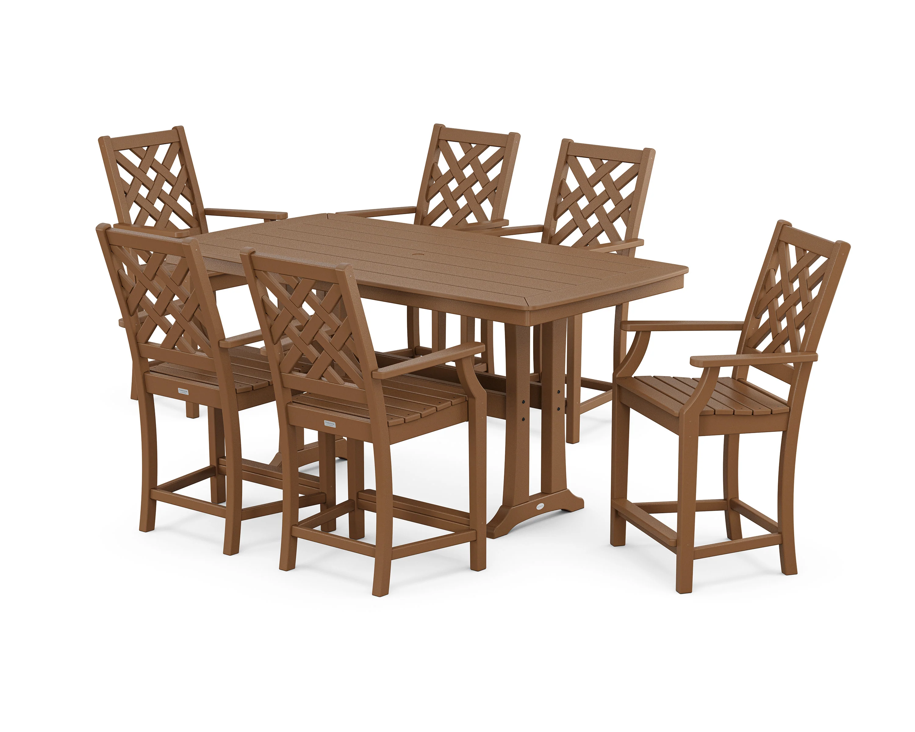 Wovendale Arm Chair 7-Piece Counter Set with Trestle Legs - Image 6