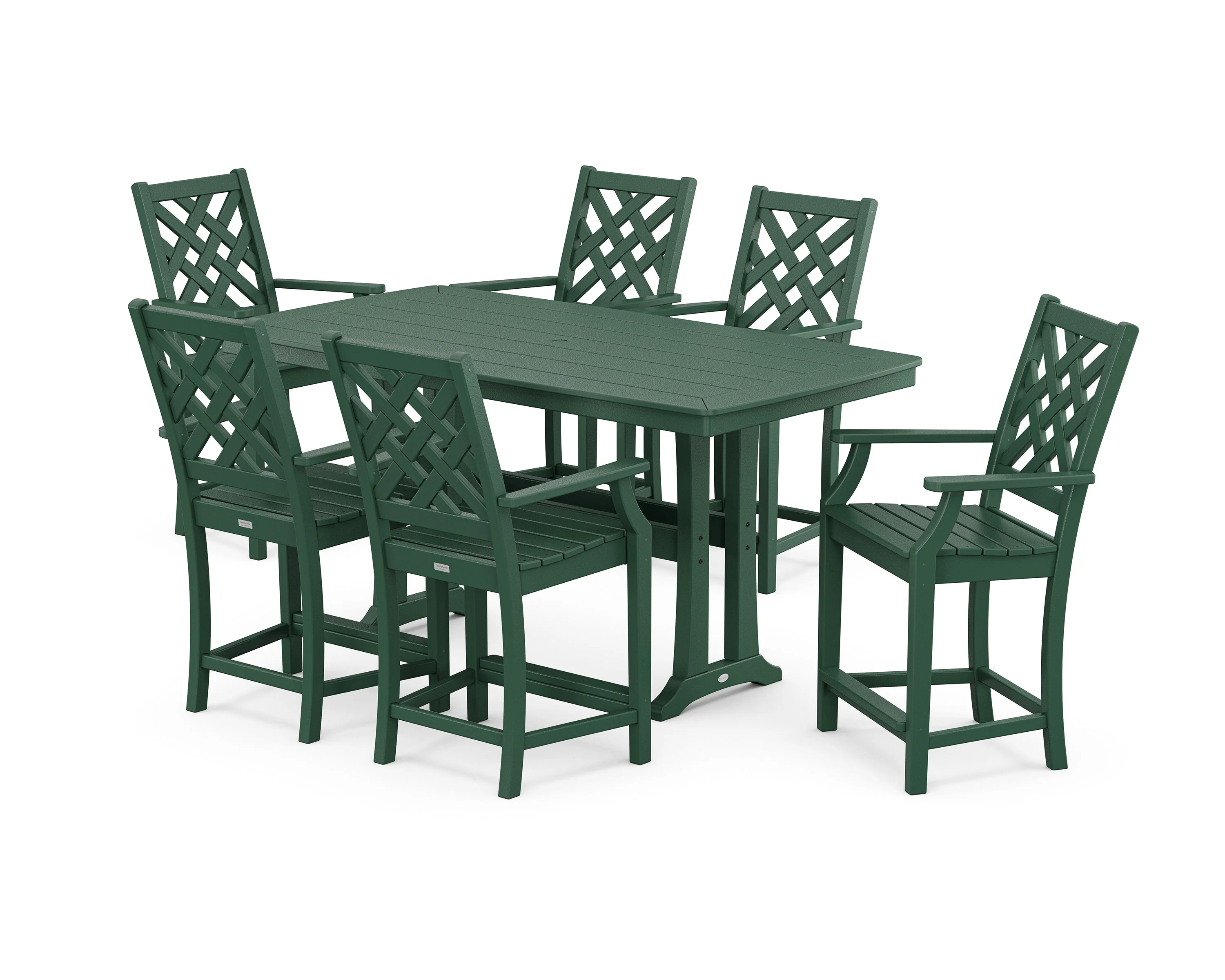 Wovendale Arm Chair 7-Piece Counter Set with Trestle Legs - Image 8