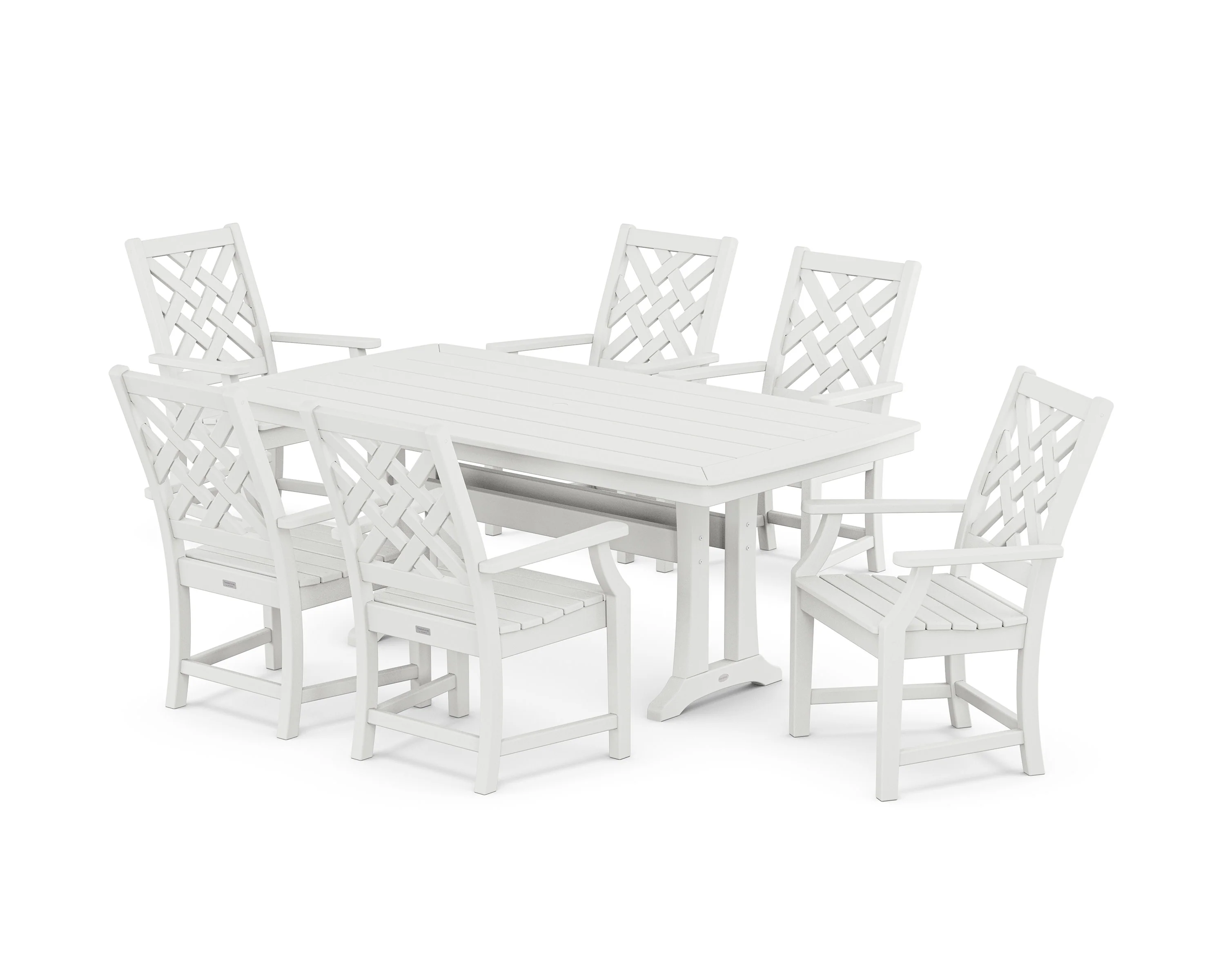 Wovendale Arm Chair 7-Piece Dining Set with Trestle Legs - Image 3