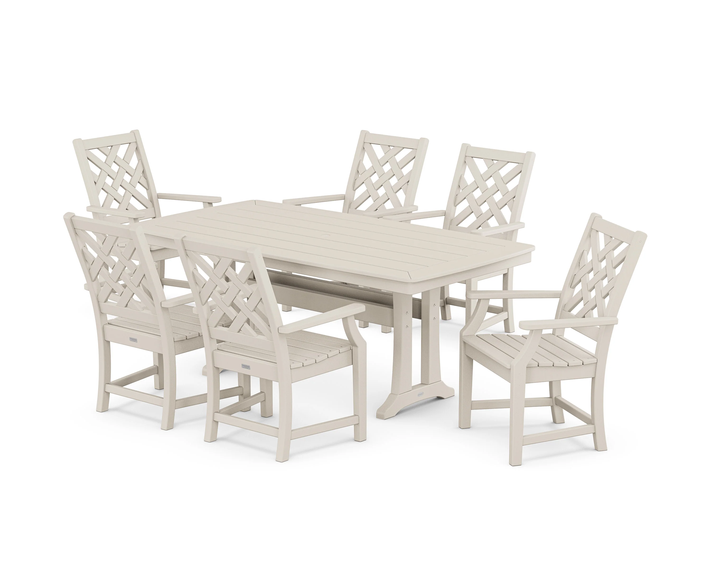 Wovendale Arm Chair 7-Piece Dining Set with Trestle Legs - Image 4