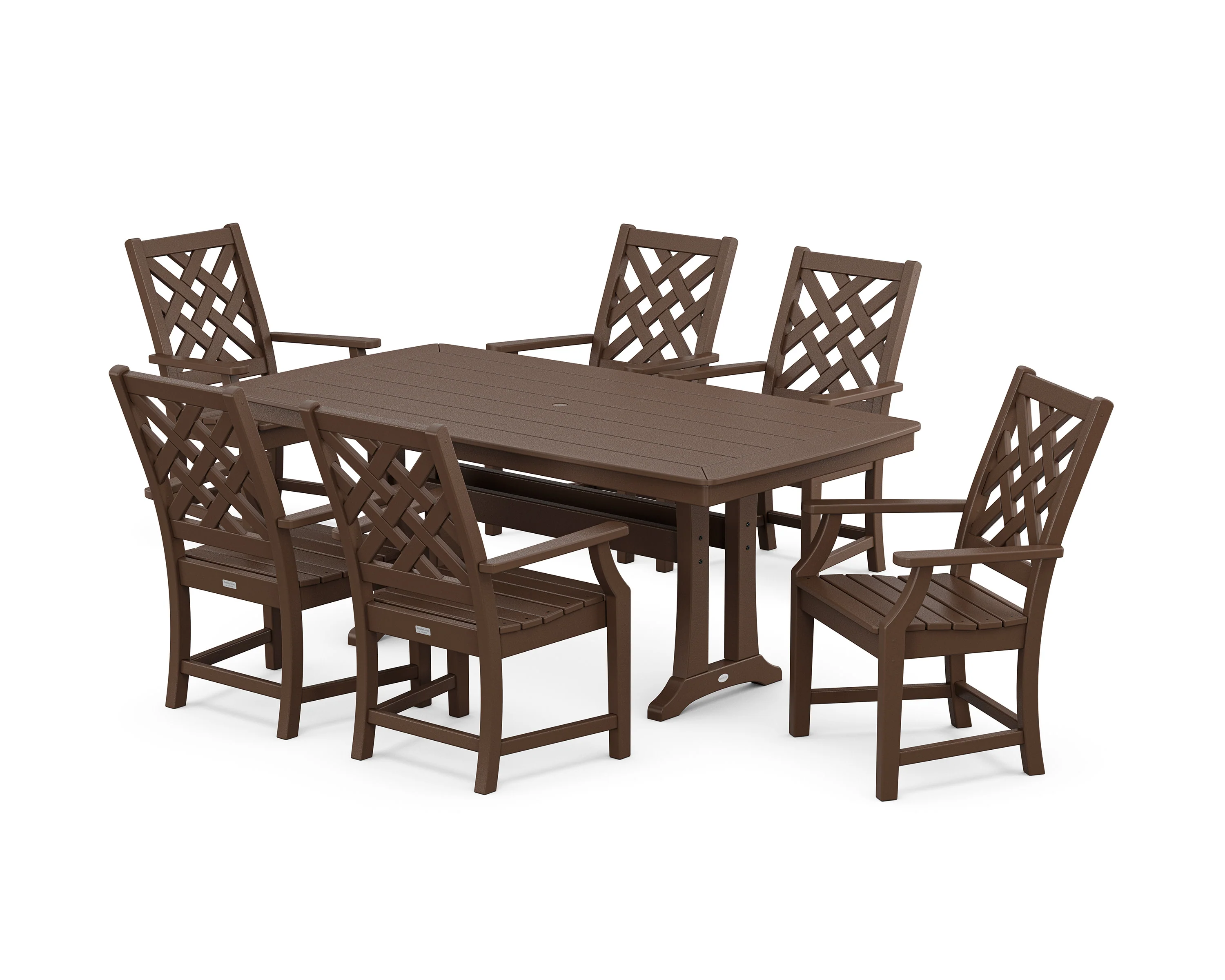 Wovendale Arm Chair 7-Piece Dining Set with Trestle Legs - Image 7