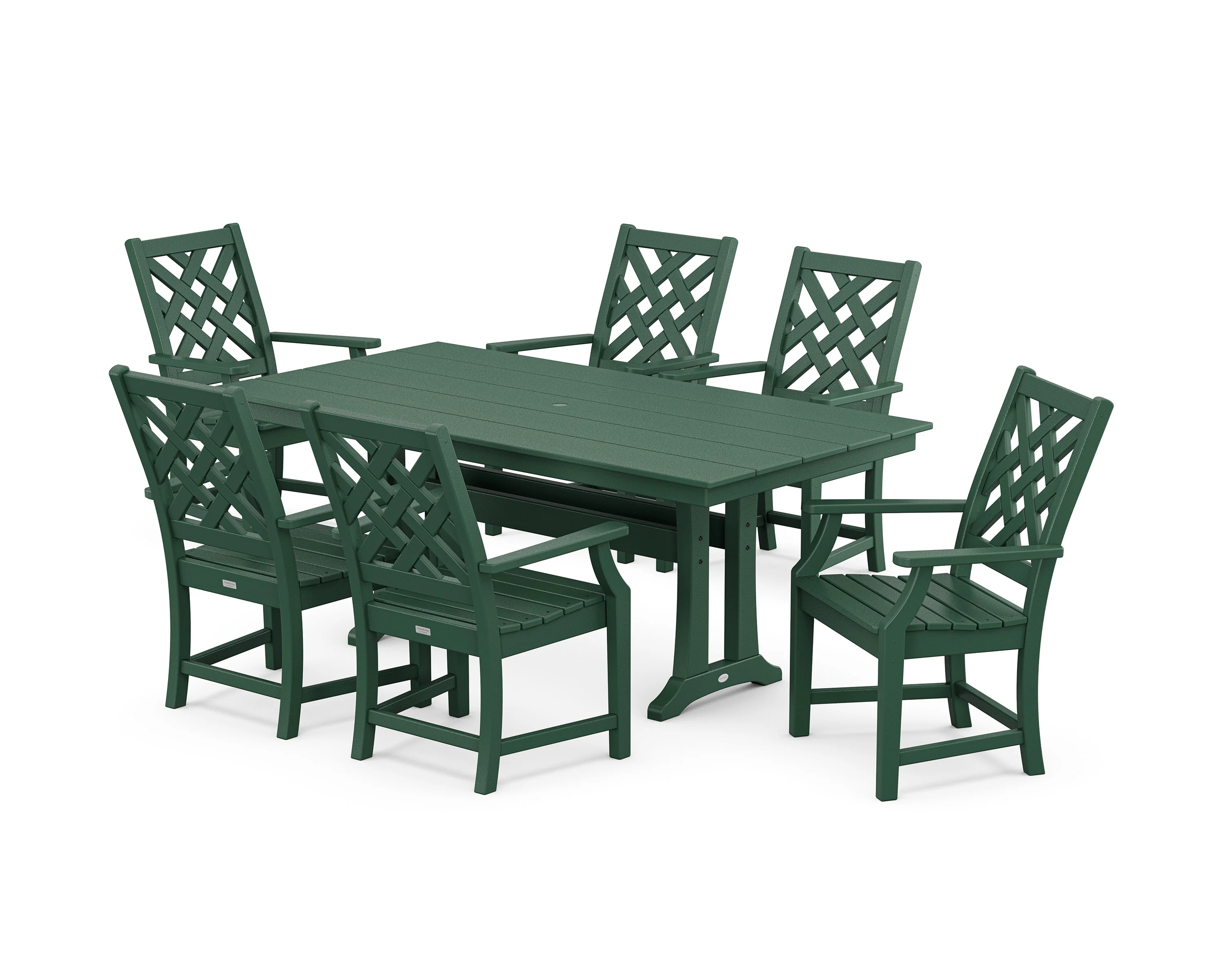 Wovendale Arm Chair 7-Piece Farmhouse Dining Set with Trestle Legs - Image 4