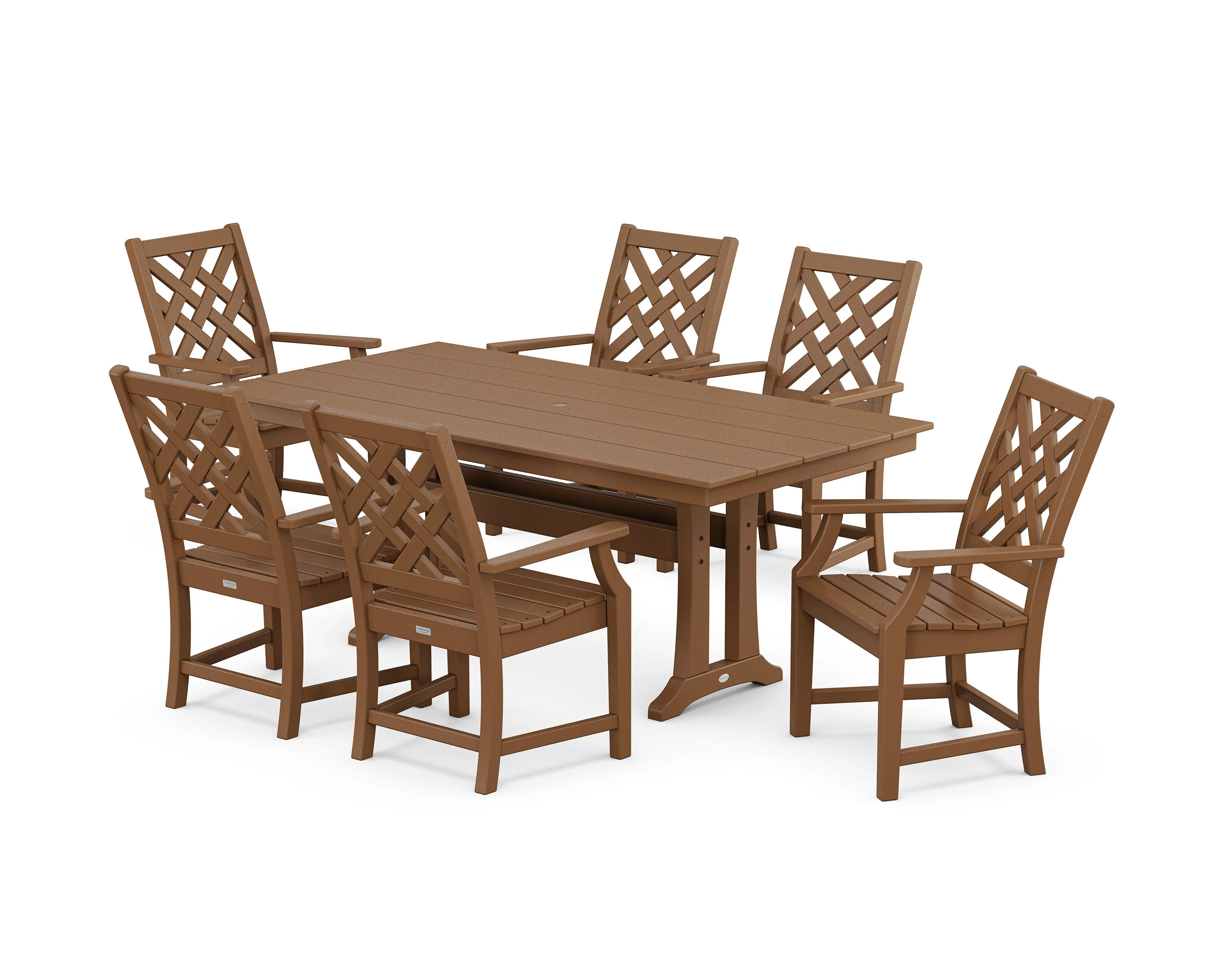 Wovendale Arm Chair 7-Piece Farmhouse Dining Set with Trestle Legs - Image 6