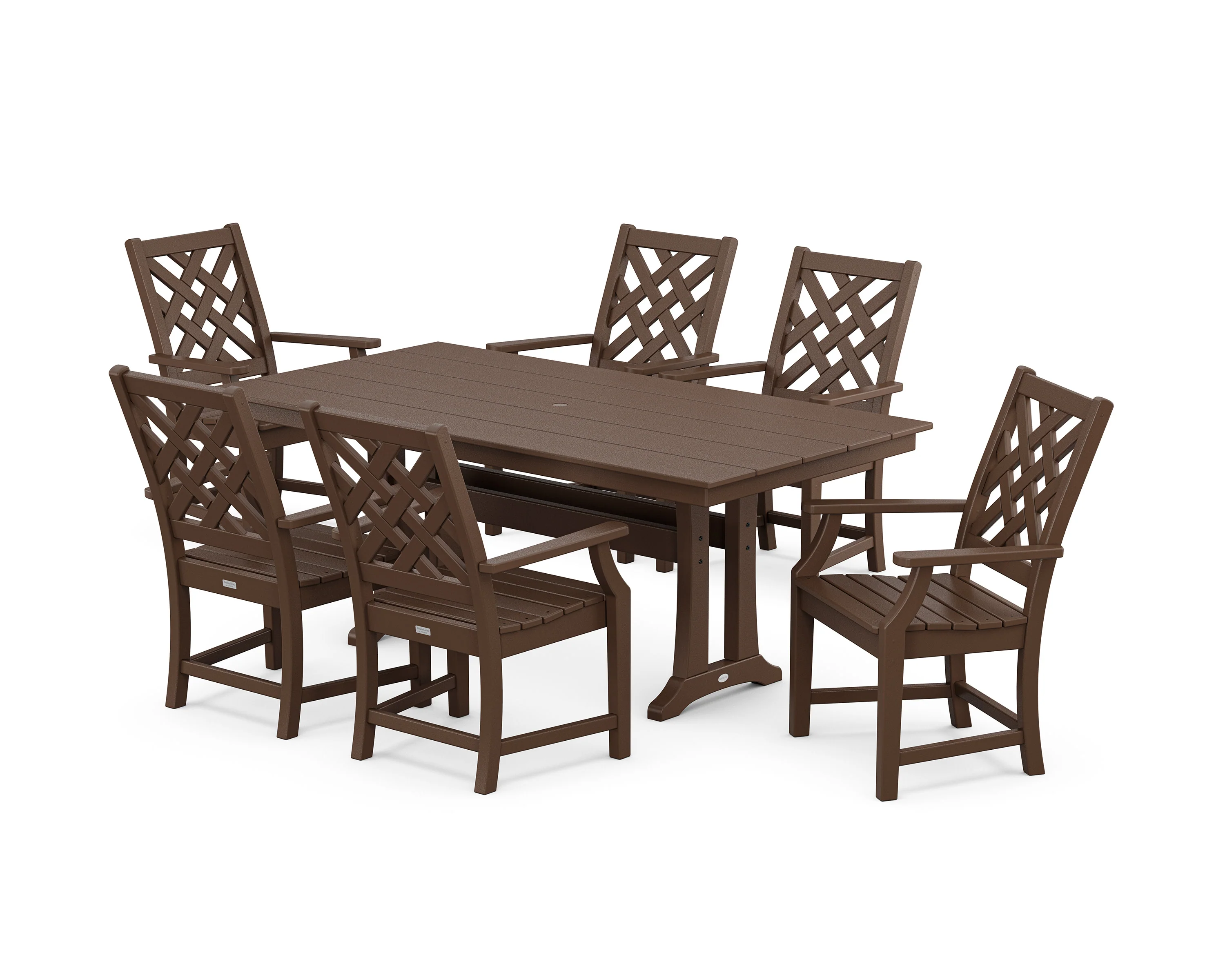 Wovendale Arm Chair 7-Piece Farmhouse Dining Set with Trestle Legs - Image 8