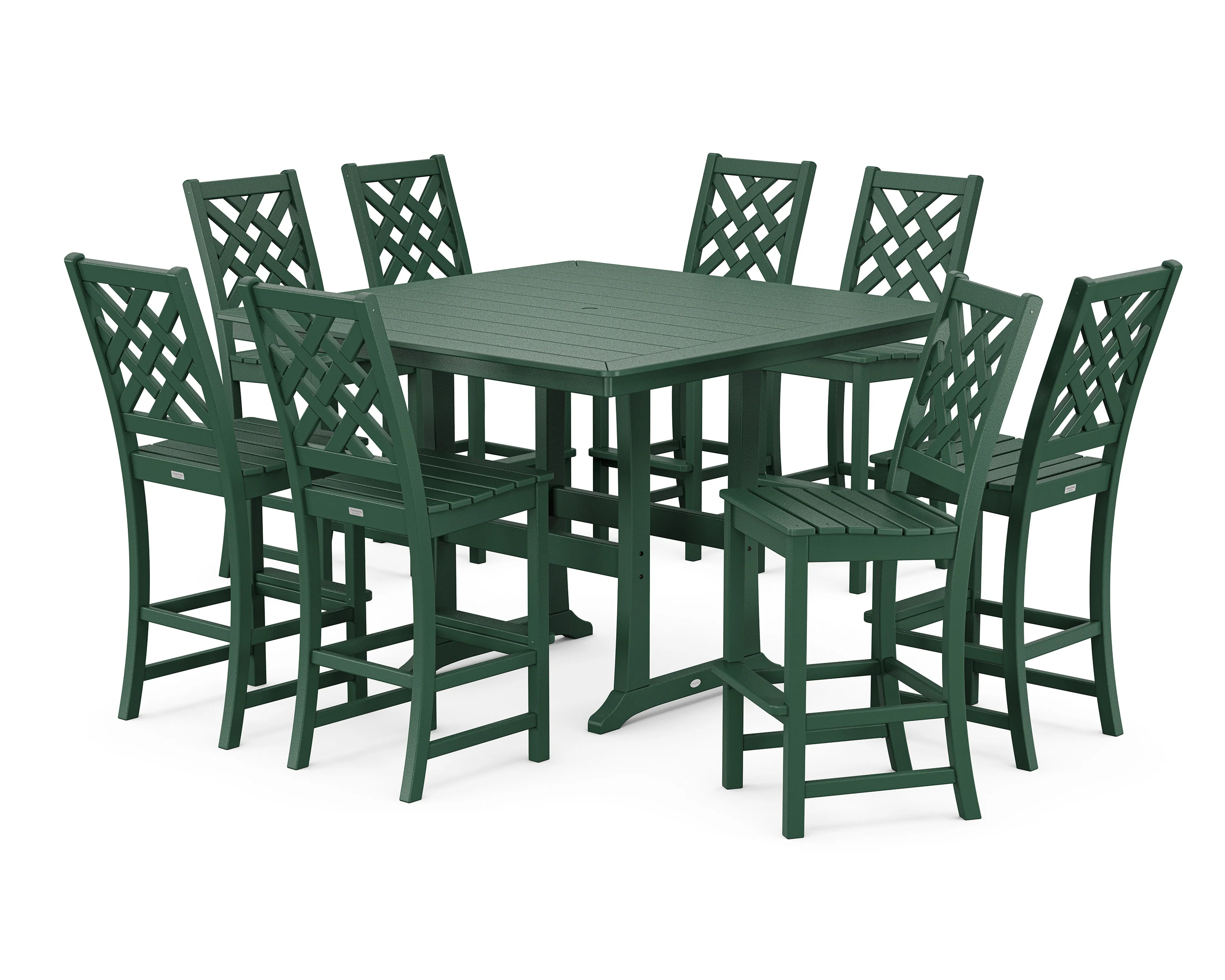 Wovendale Side Chair 9-Piece Square Bar Set with Trestle Legs - Image 4