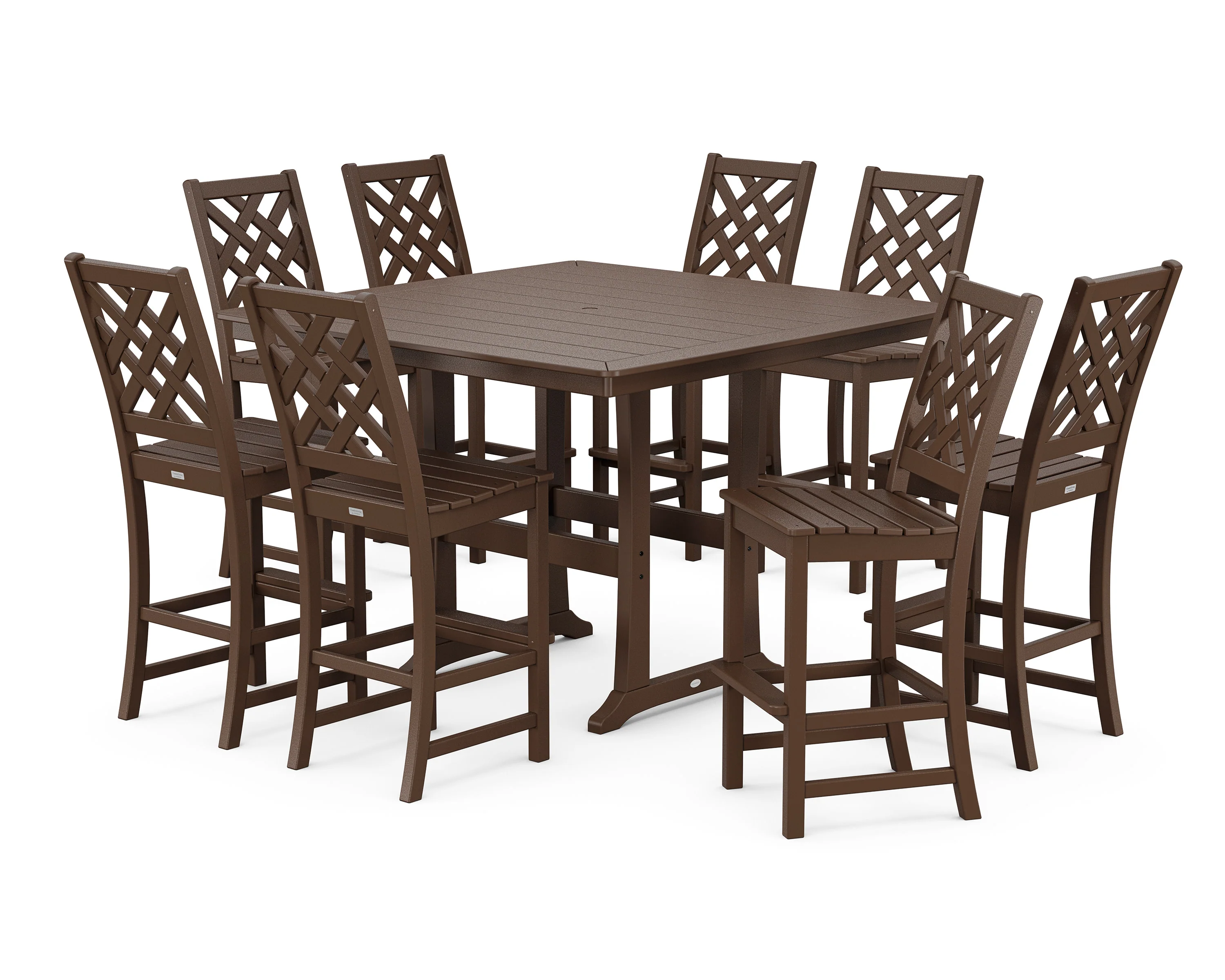 Wovendale Side Chair 9-Piece Square Bar Set with Trestle Legs - Image 5