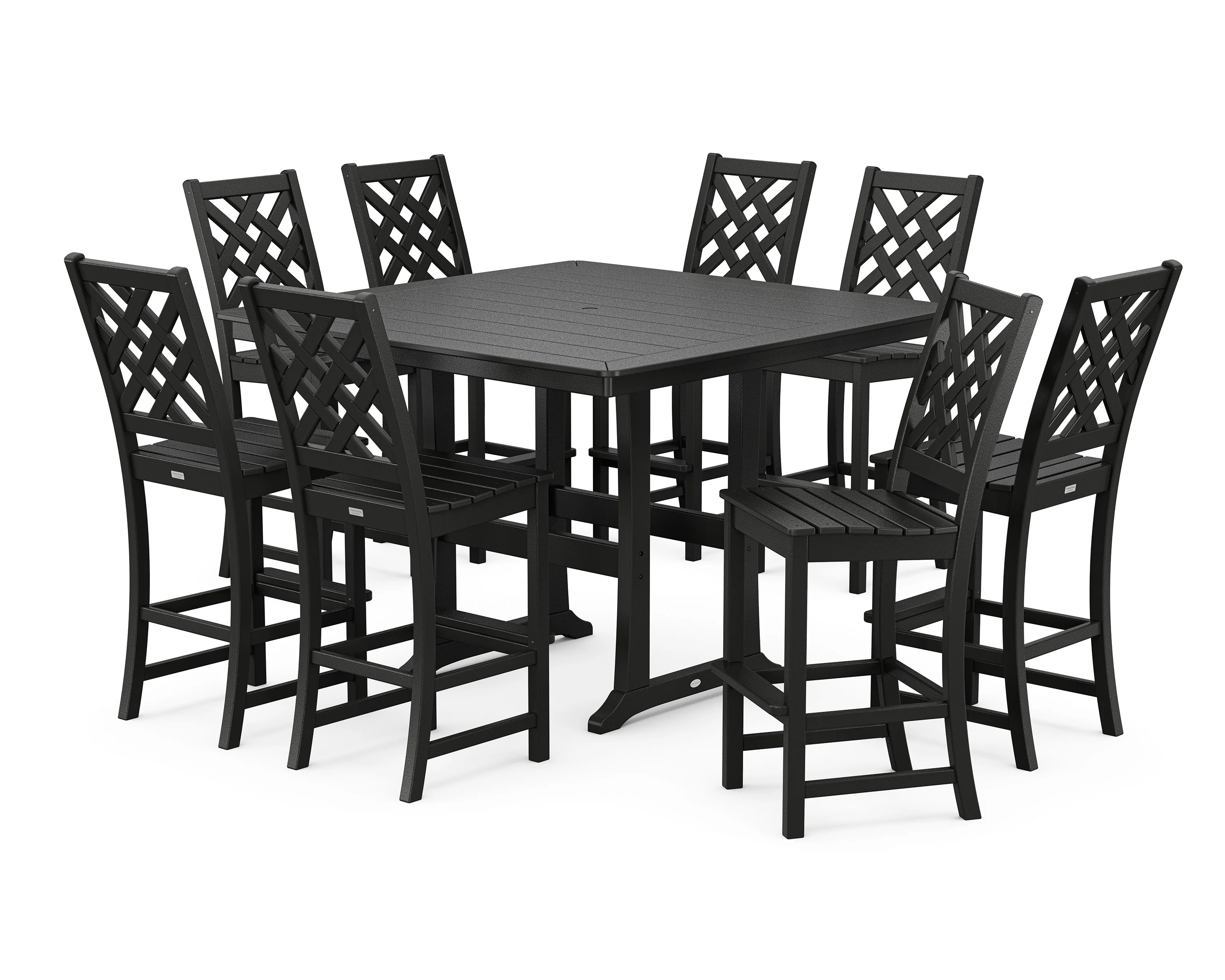 Wovendale Side Chair 9-Piece Square Bar Set with Trestle Legs - Image 6