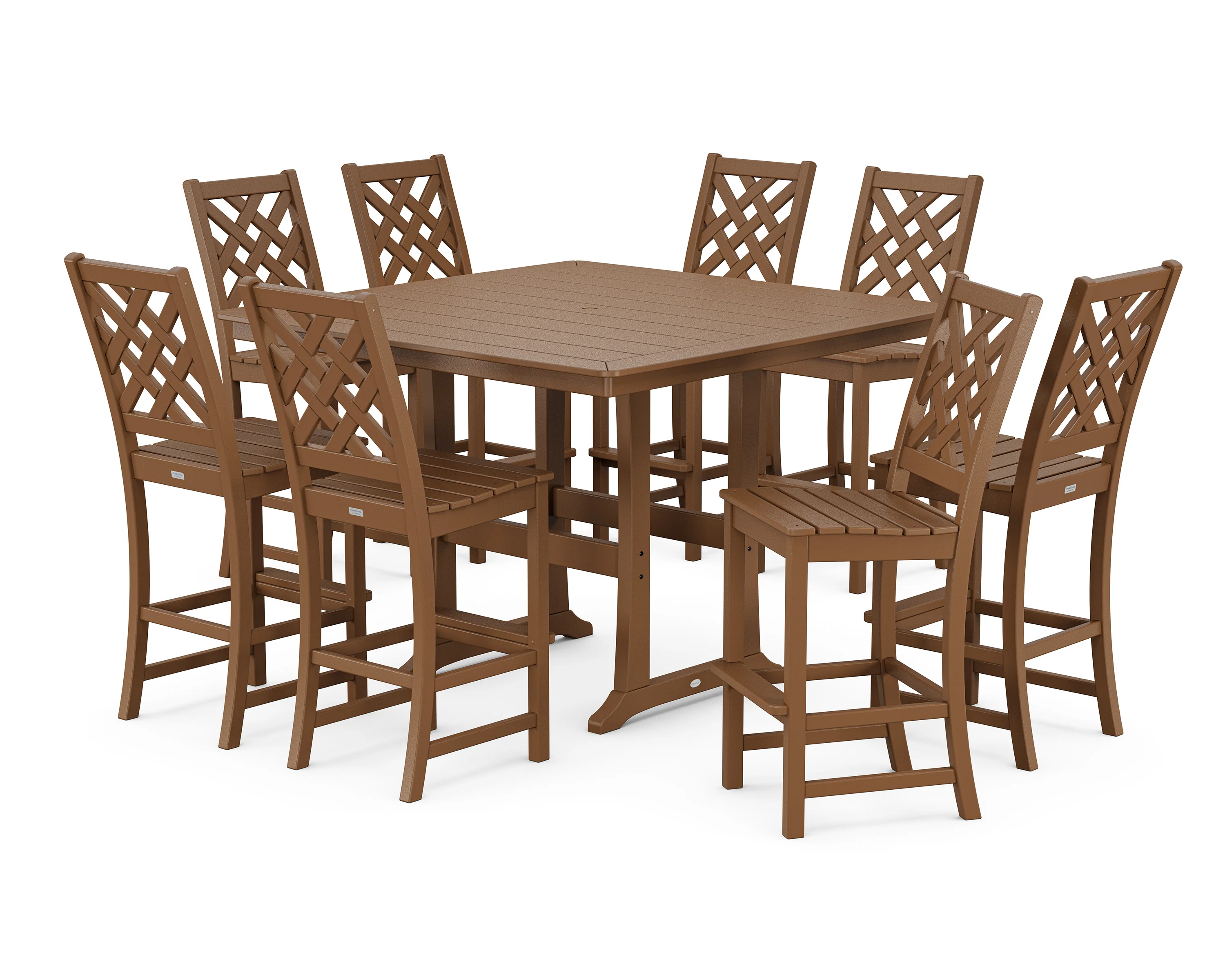 Wovendale Side Chair 9-Piece Square Bar Set with Trestle Legs - Image 7